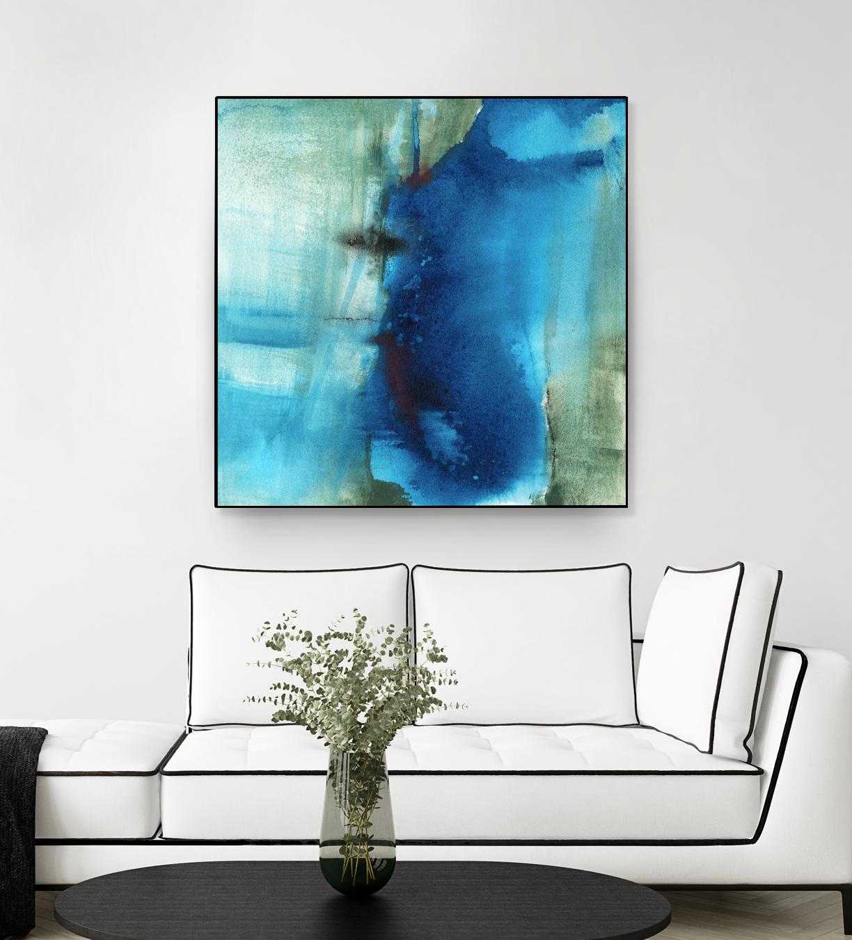 Another World I by Michelle Oppenheimer on GIANT ART - turquoise abstract