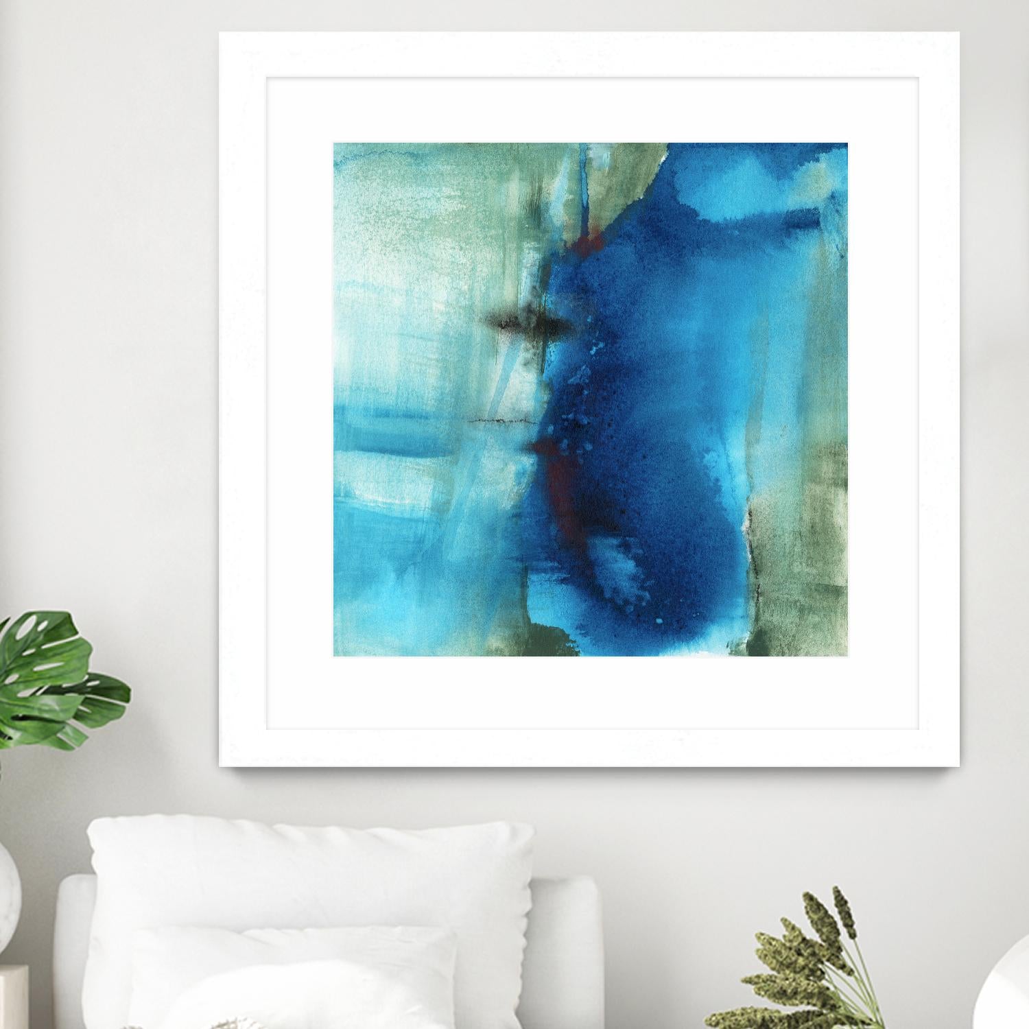 Another World I by Michelle Oppenheimer on GIANT ART - turquoise abstract