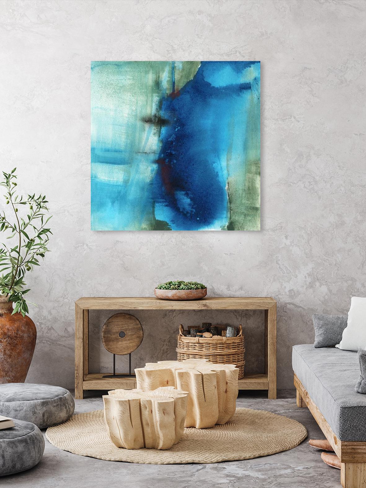 Another World I by Michelle Oppenheimer on GIANT ART - turquoise abstract