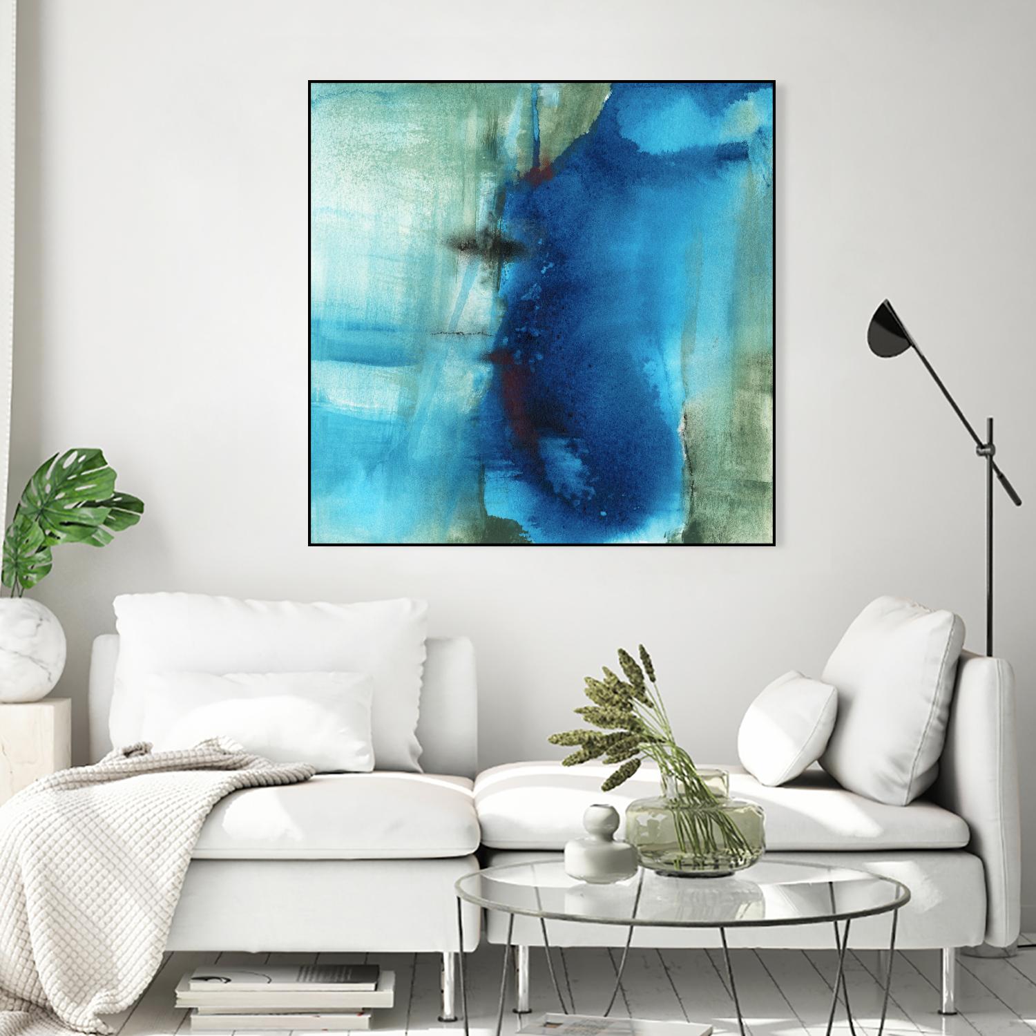 Another World I by Michelle Oppenheimer on GIANT ART - turquoise abstract