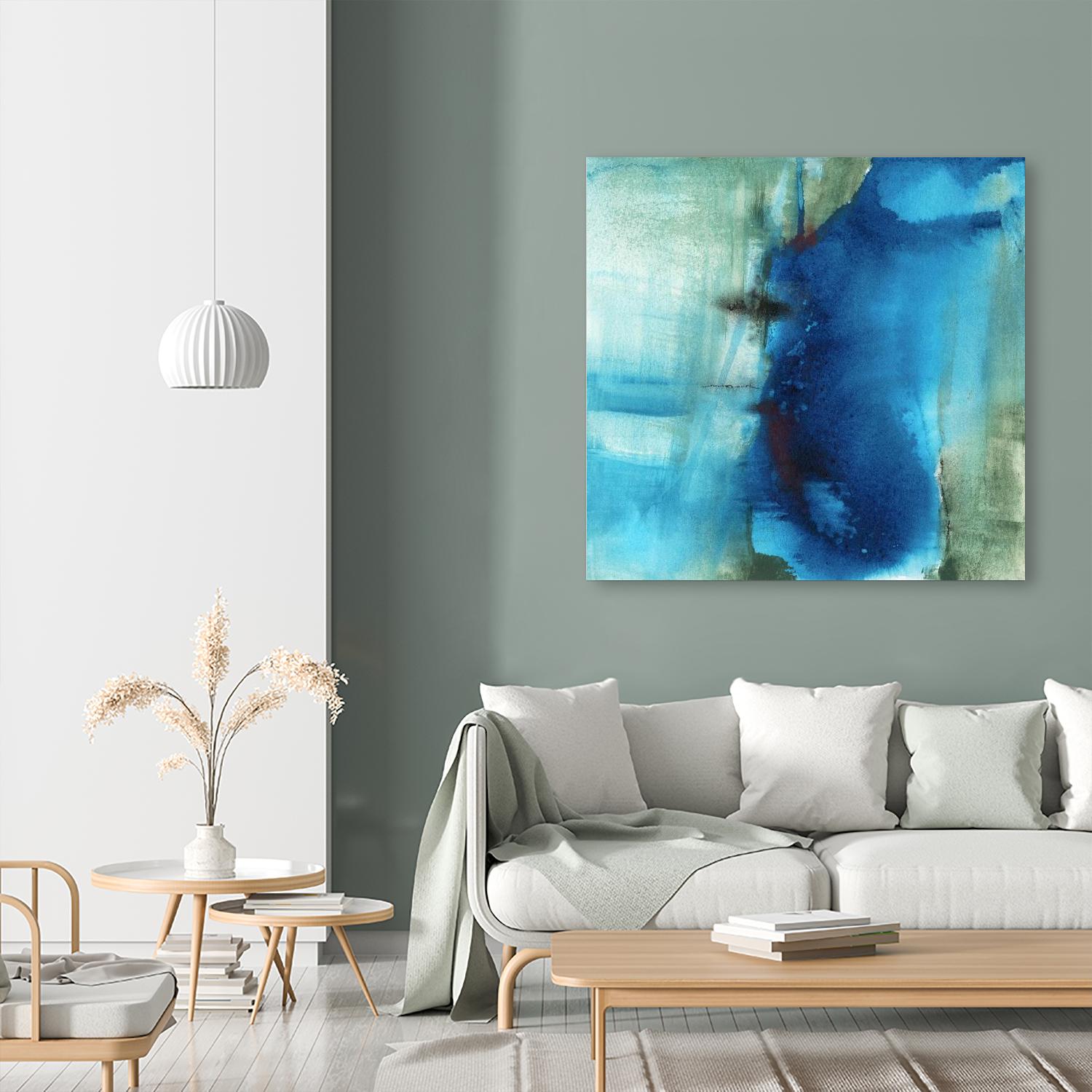 Another World I by Michelle Oppenheimer on GIANT ART - turquoise abstract