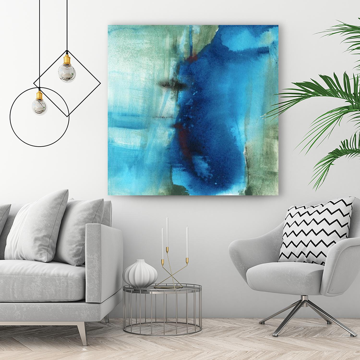 Another World I by Michelle Oppenheimer on GIANT ART - turquoise abstract