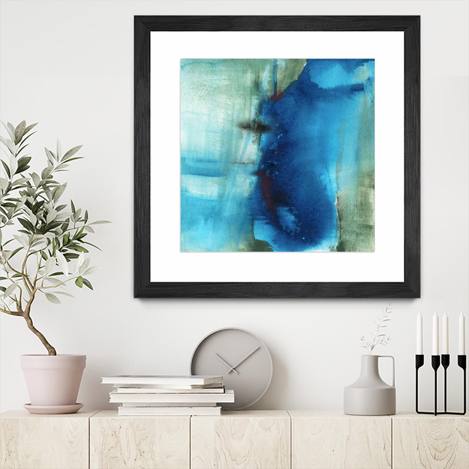Another World I by Michelle Oppenheimer on GIANT ART - turquoise abstract
