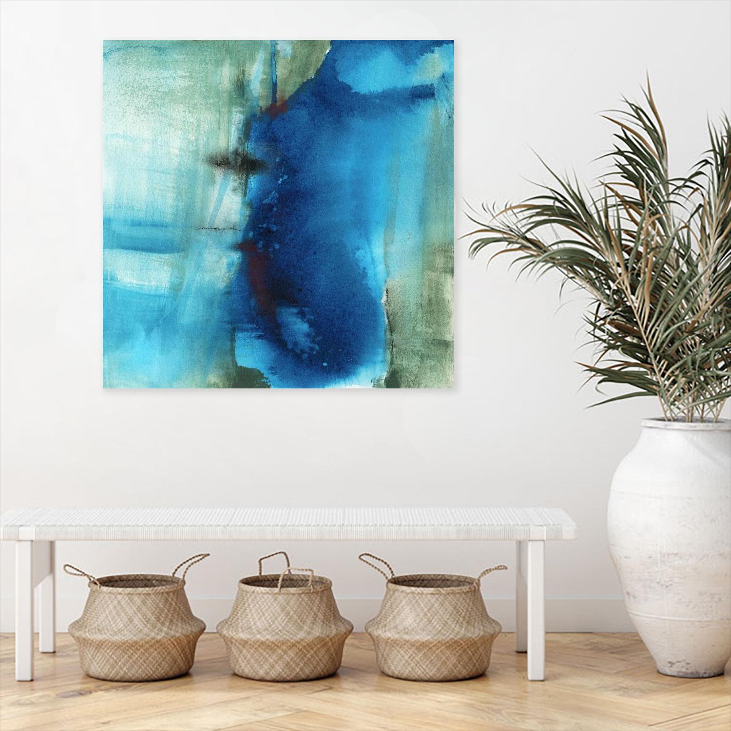 Another World I by Michelle Oppenheimer on GIANT ART - turquoise abstract