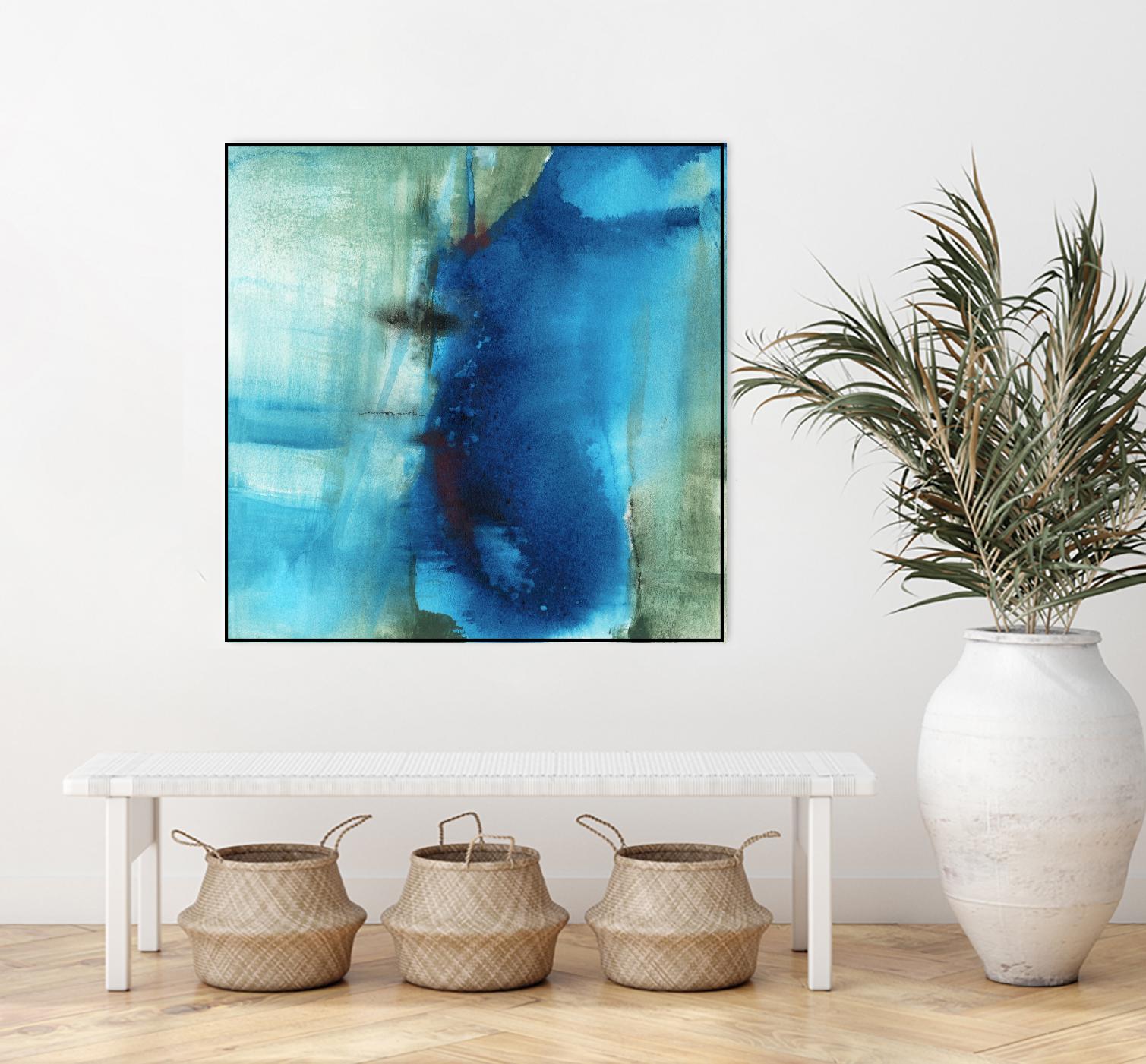 Another World I by Michelle Oppenheimer on GIANT ART - turquoise abstract