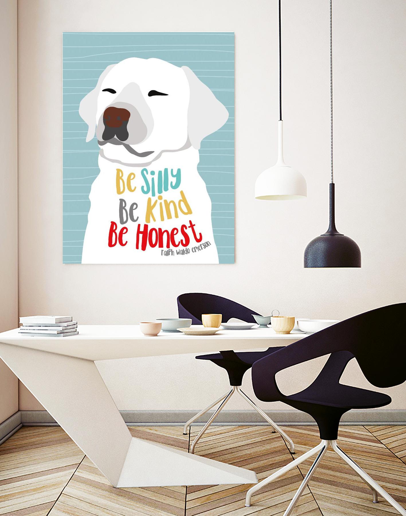 Be Silly, Kind and Honest by Ginger Oliphant on GIANT ART - multicolor animals; inspirational