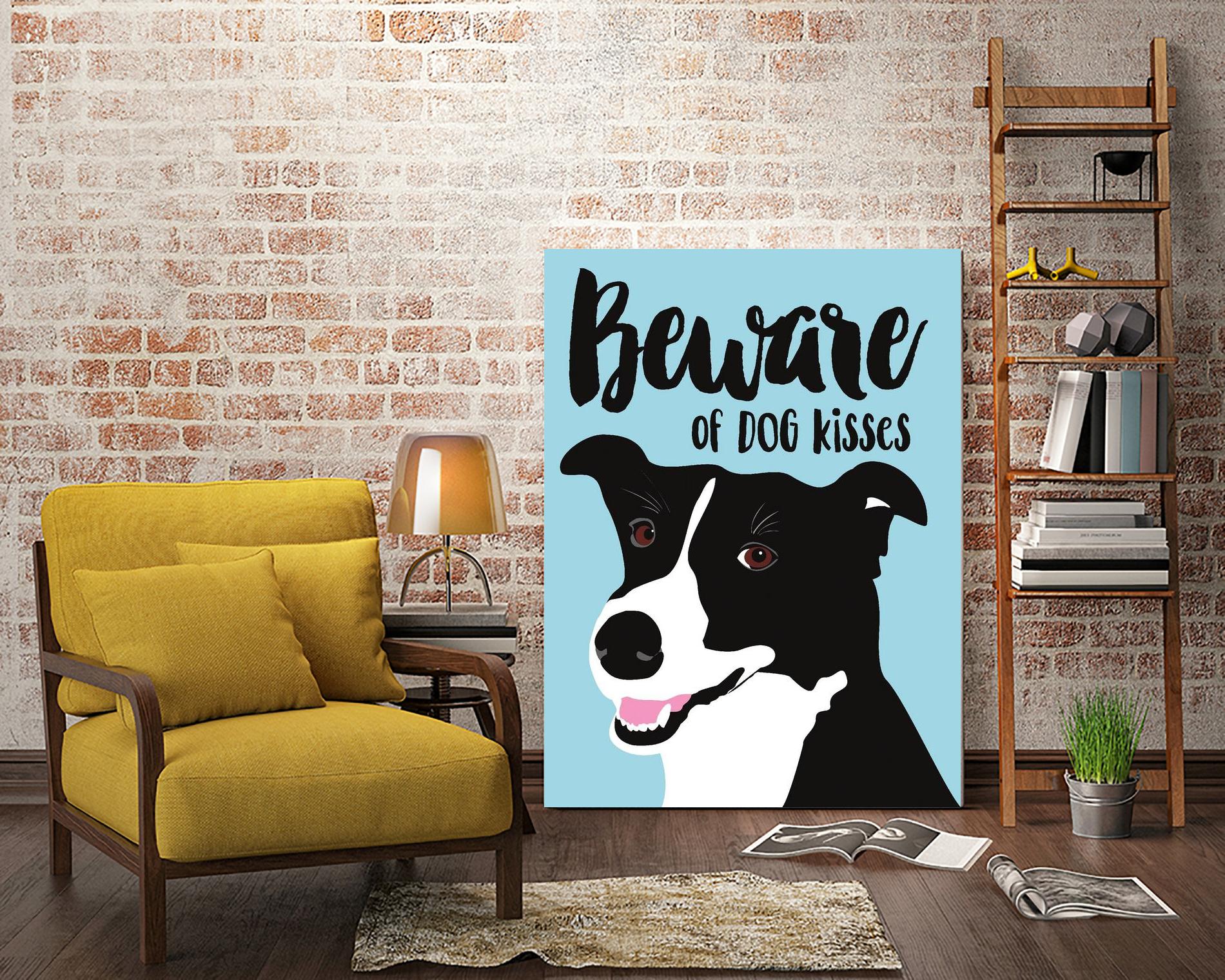 Beware of Dog Kisses by Ginger Oliphant on GIANT ART - multicolor animals; inspirational