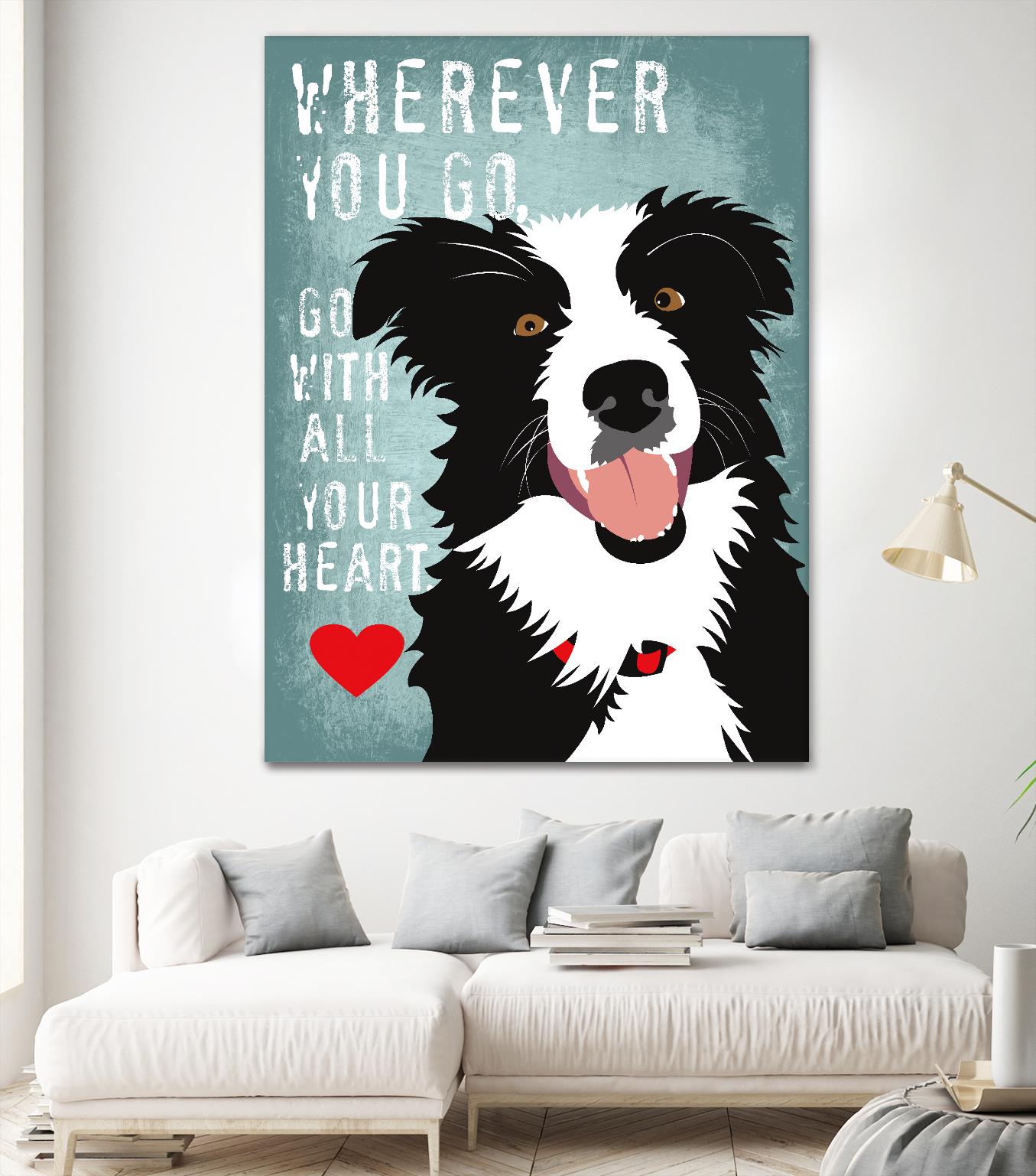 Go with All Your Heart by Ginger Oliphant on GIANT ART - multicolor animals; inspirational