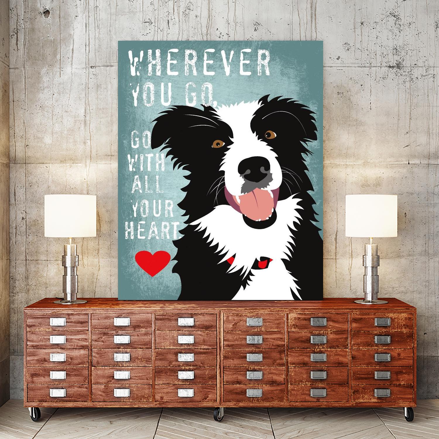 Go with All Your Heart by Ginger Oliphant on GIANT ART - multicolor animals; inspirational