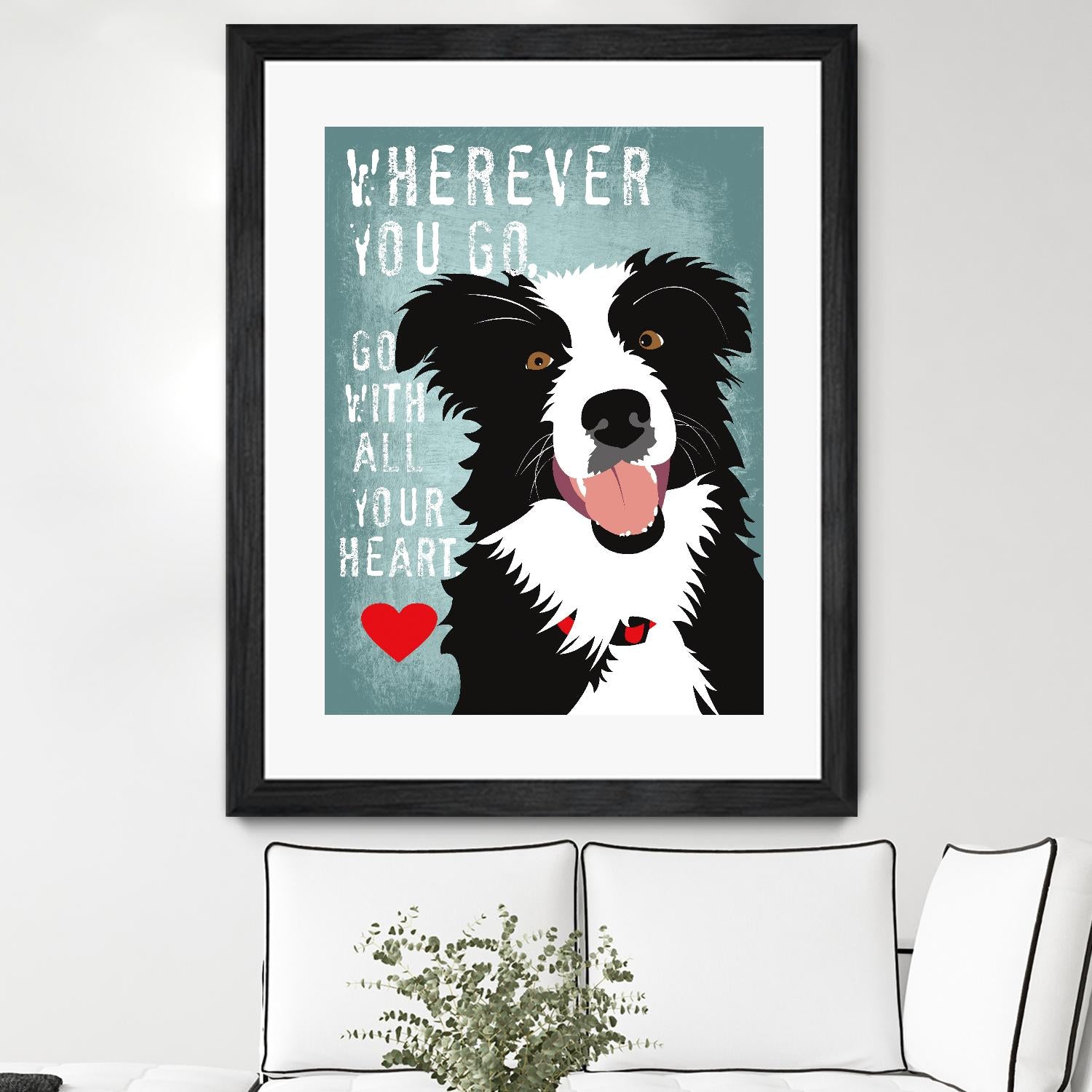 Go with All Your Heart by Ginger Oliphant on GIANT ART - multicolor animals; inspirational