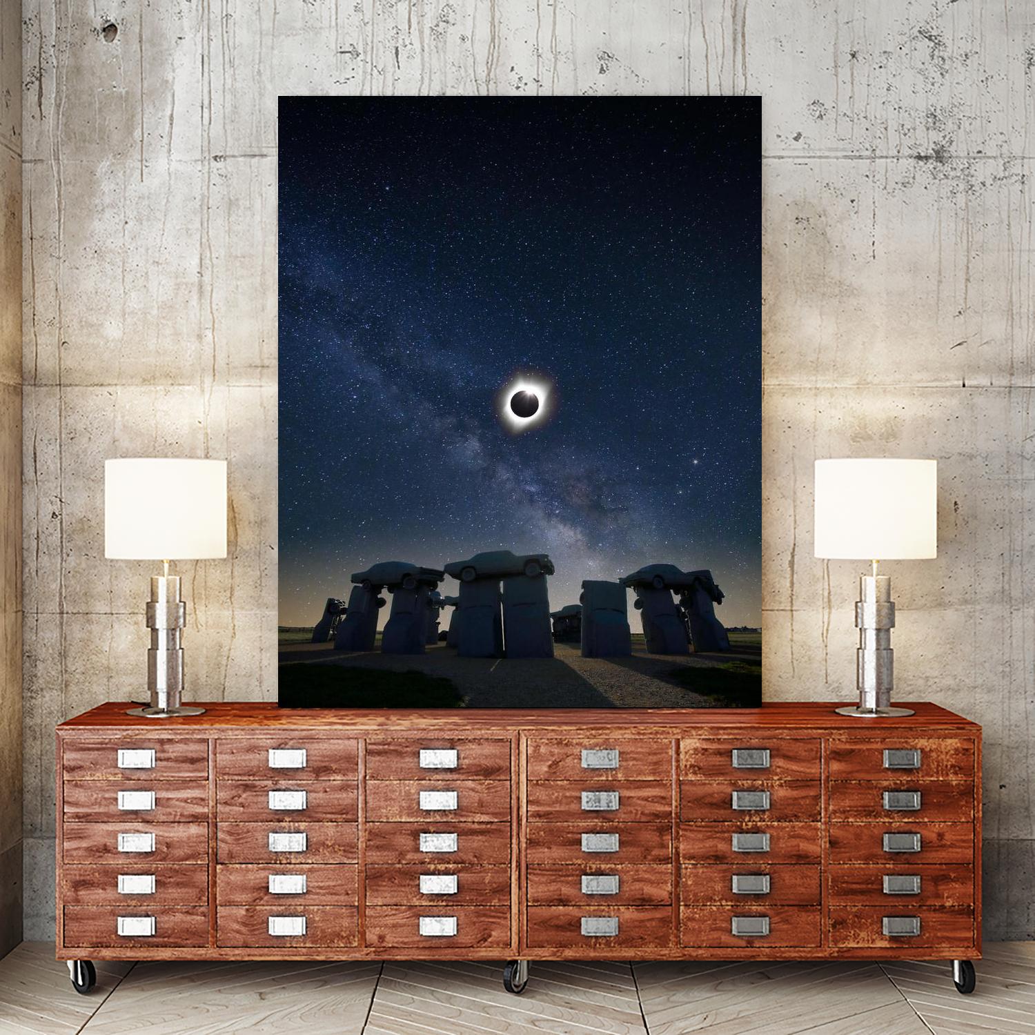 Eclipse at Carhenge by Dale O'Dell on GIANT ART - multicolor photography; landscapes