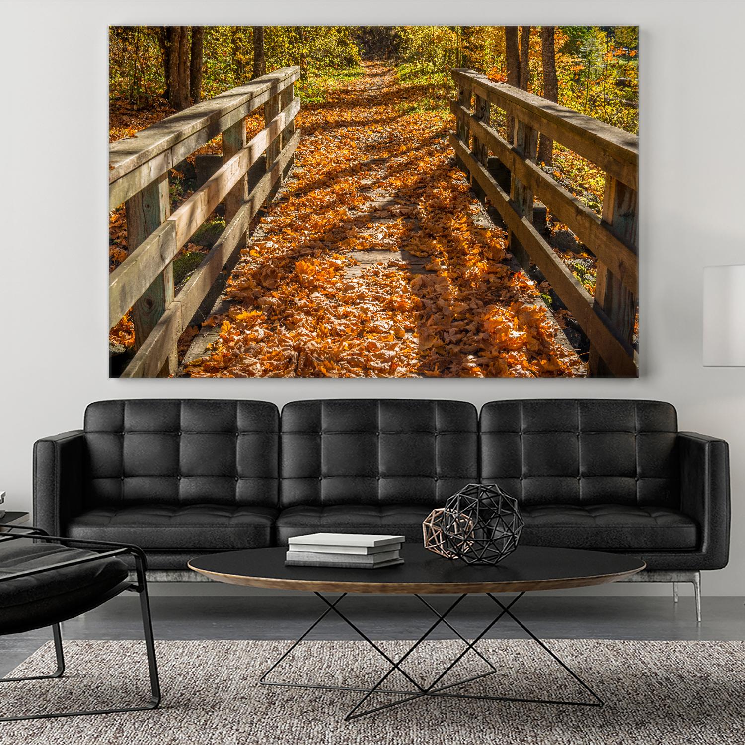 Fall On The Footbridge by Tim Oldford on GIANT ART - multicolor photography; landscapes
