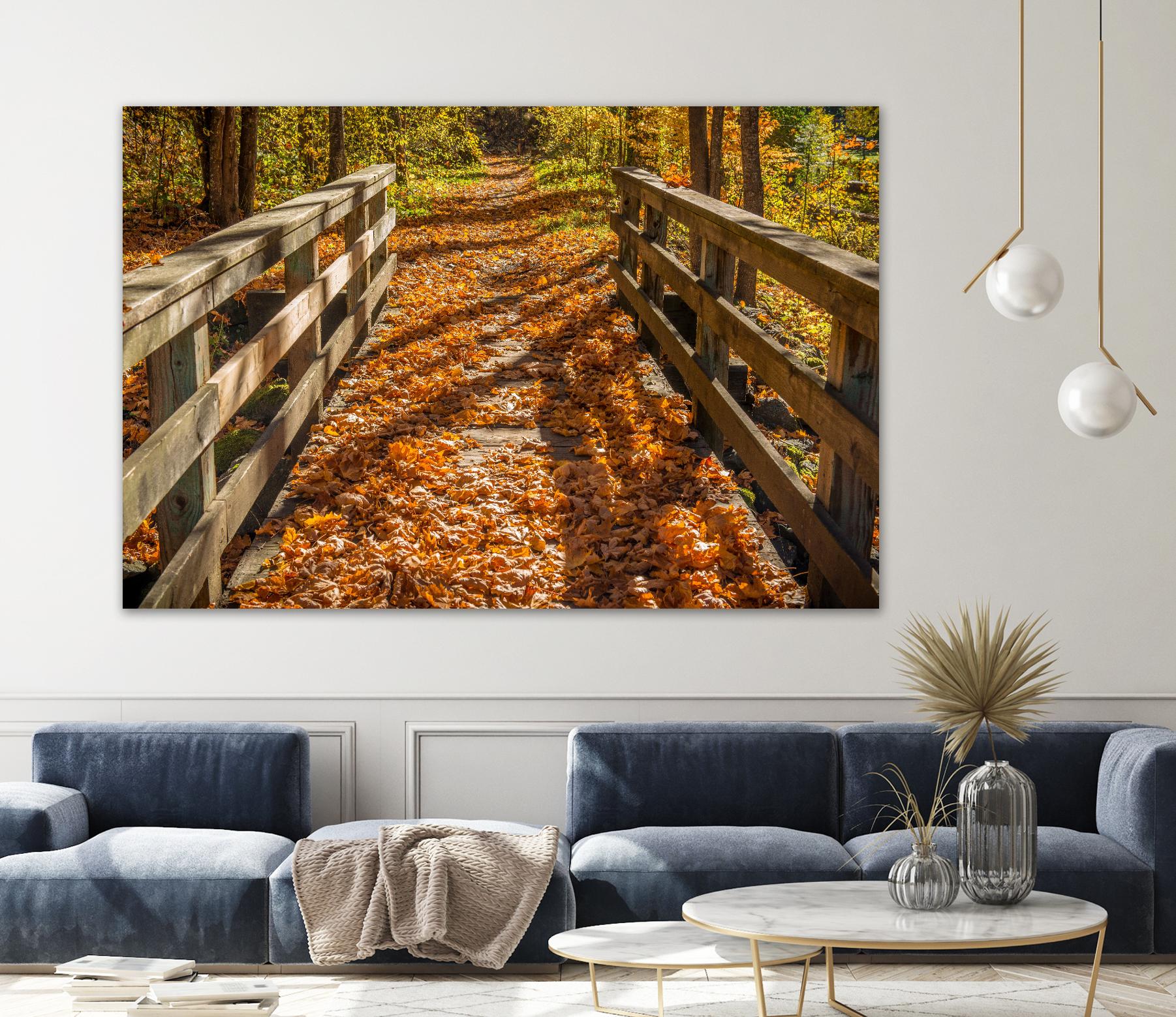 Fall On The Footbridge by Tim Oldford on GIANT ART - multicolor photography; landscapes