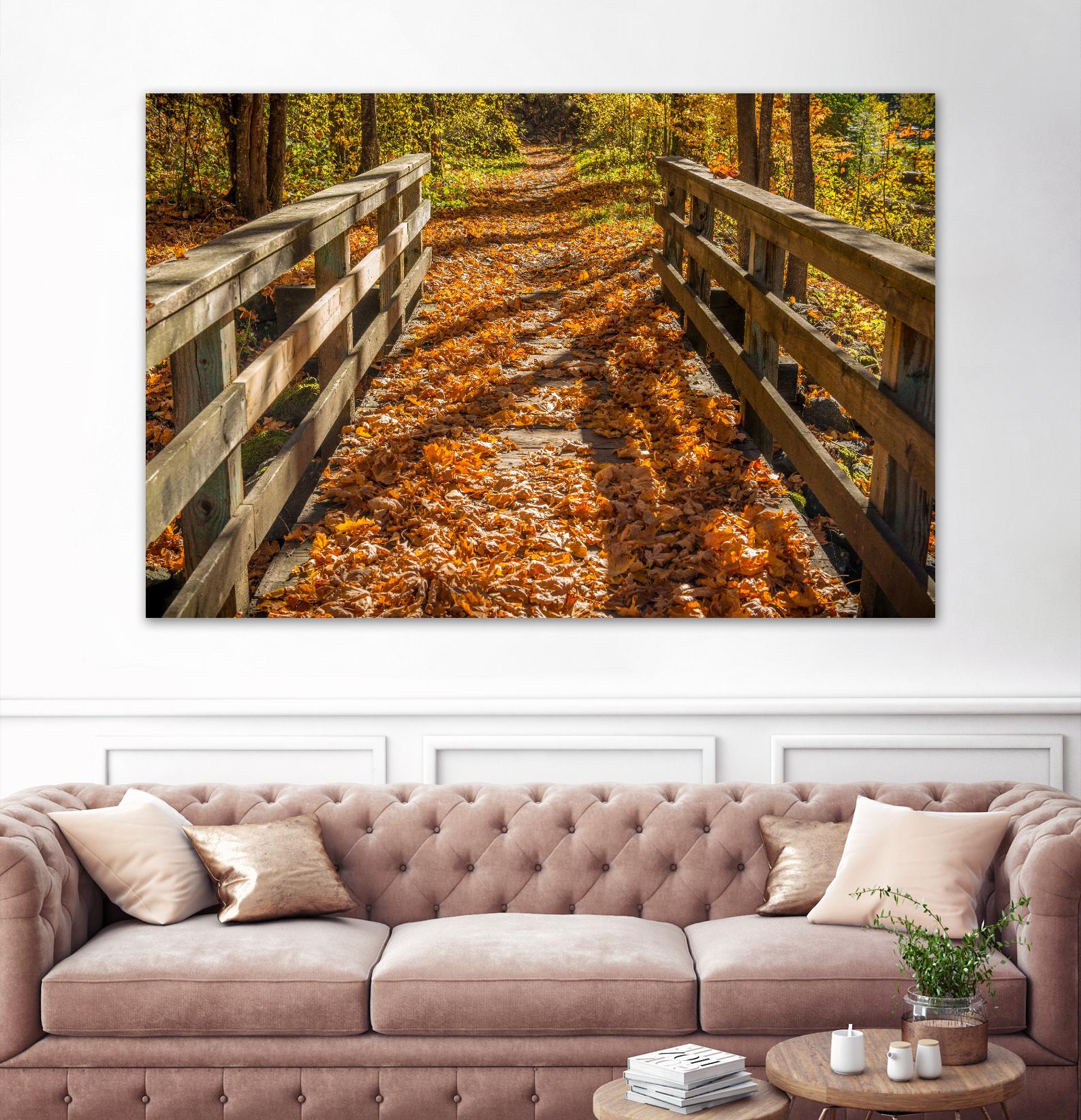 Fall On The Footbridge by Tim Oldford on GIANT ART - multicolor photography; landscapes