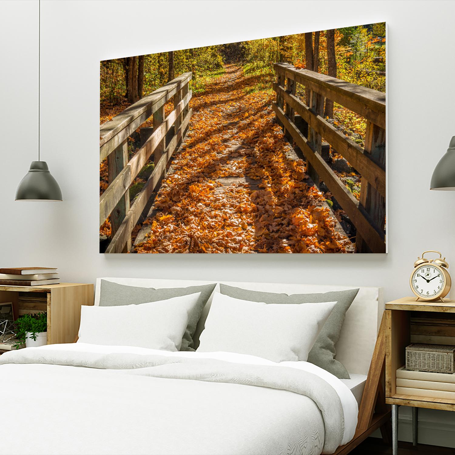 Fall On The Footbridge by Tim Oldford on GIANT ART - multicolor photography; landscapes