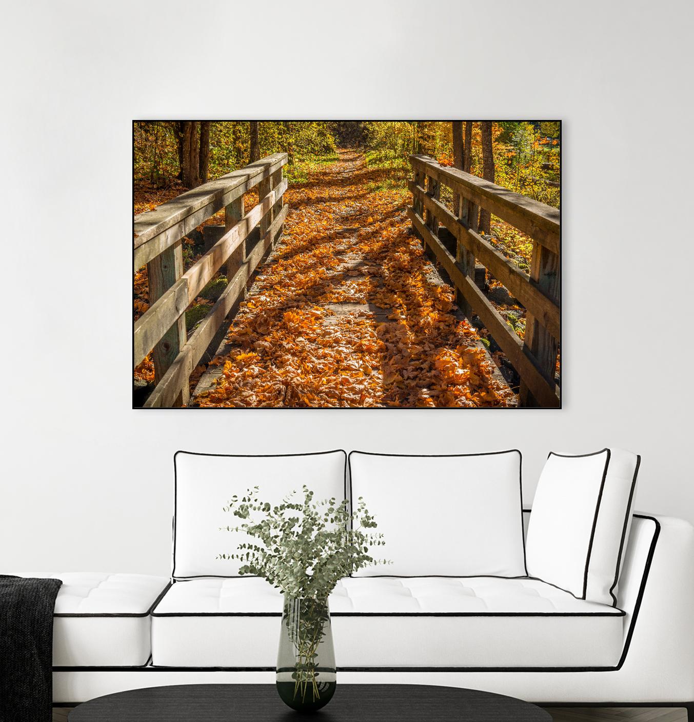 Fall On The Footbridge by Tim Oldford on GIANT ART - multicolor photography; landscapes