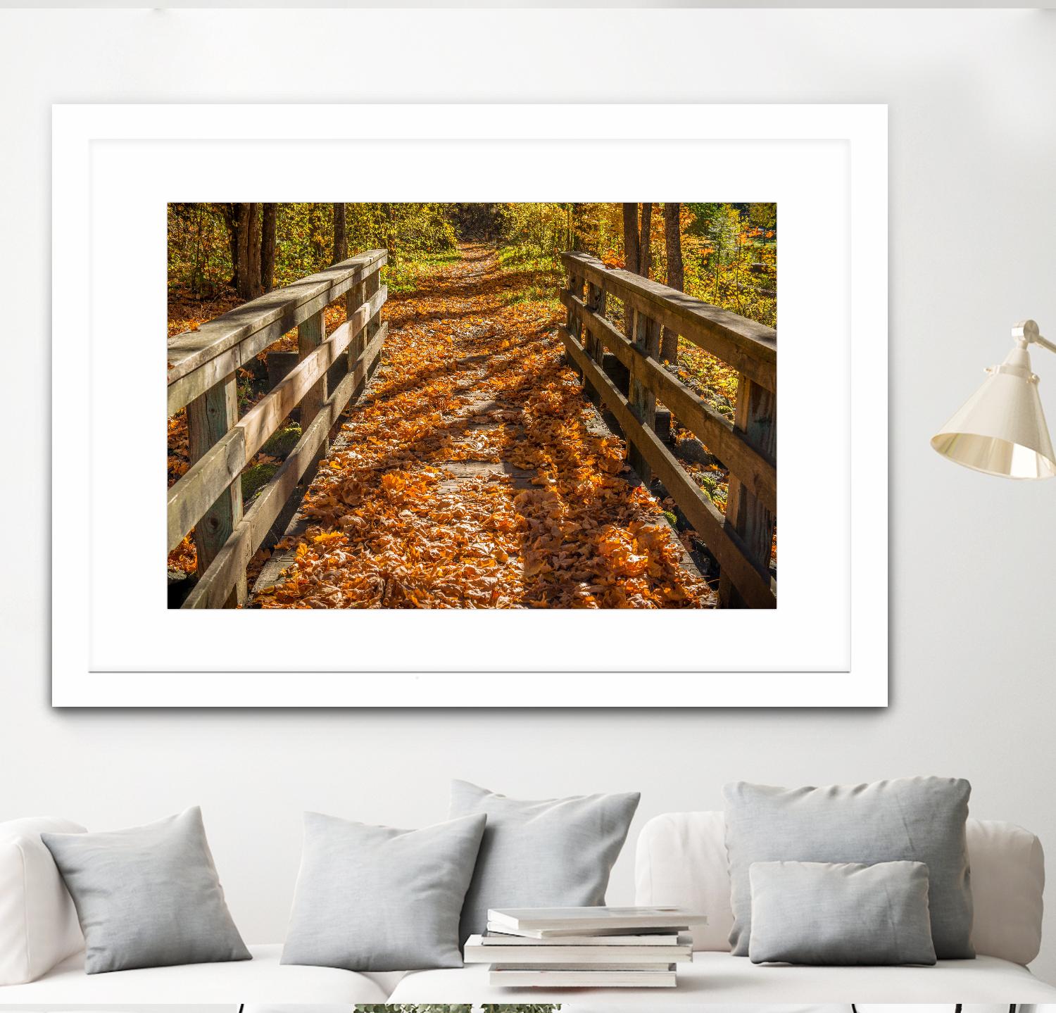 Fall On The Footbridge by Tim Oldford on GIANT ART - multicolor photography; landscapes