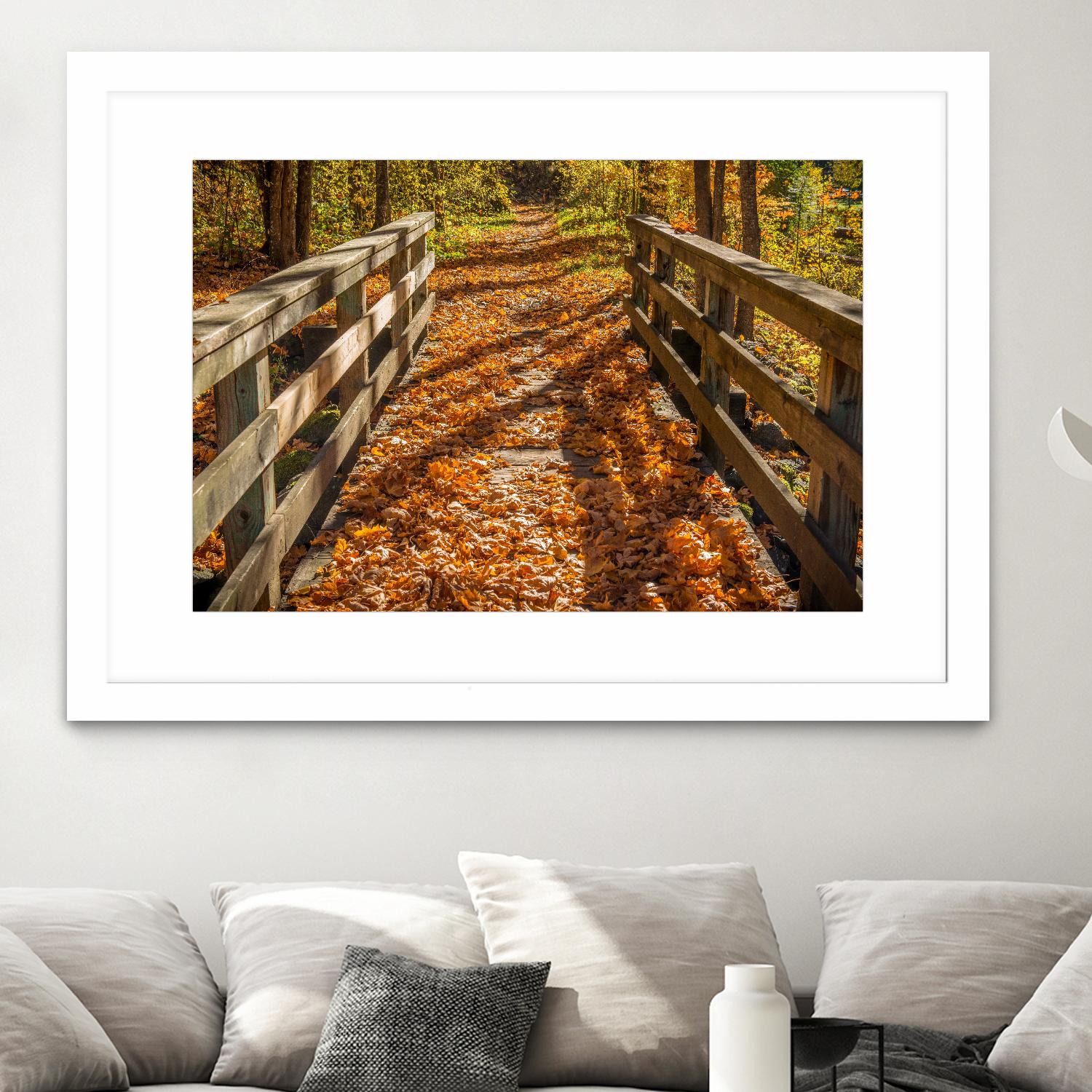 Fall On The Footbridge by Tim Oldford on GIANT ART - multicolor photography; landscapes