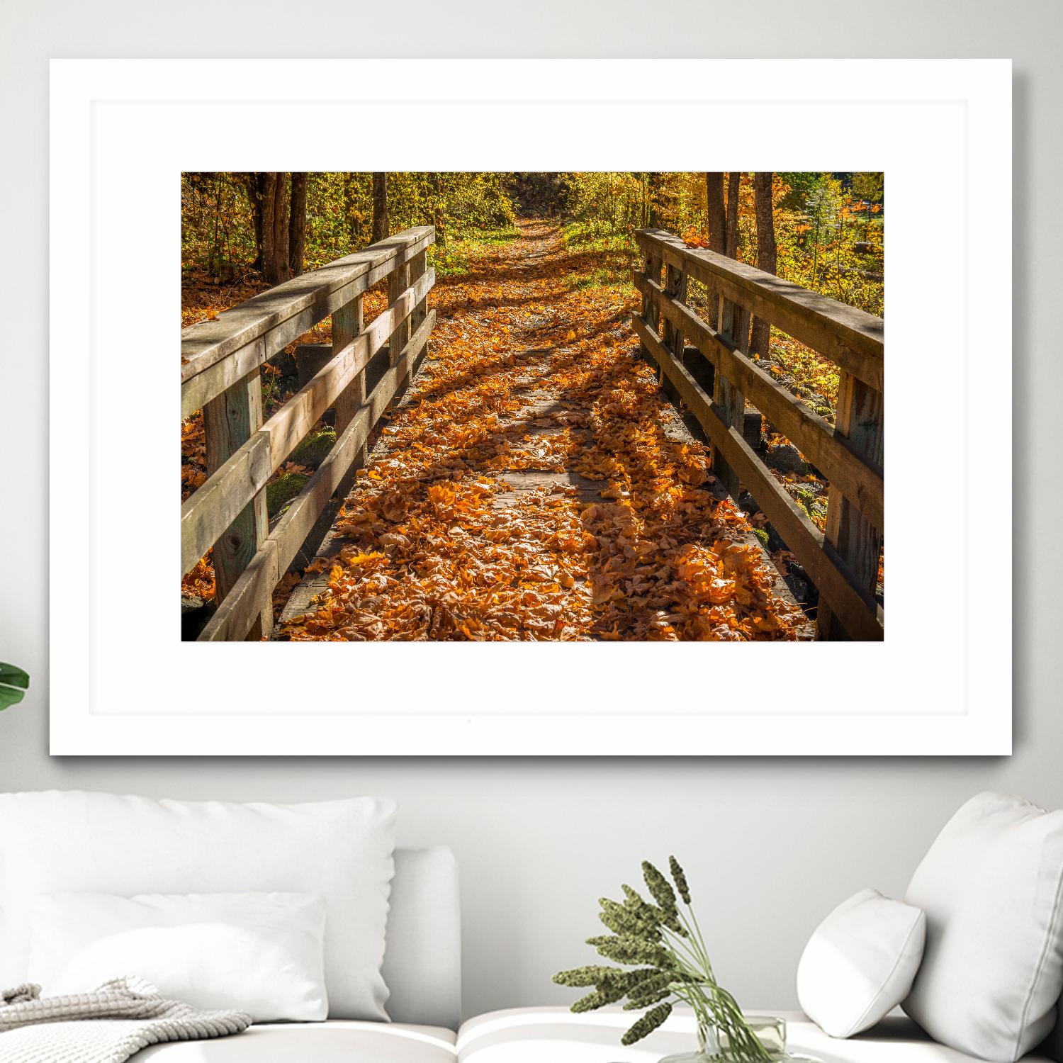 Fall On The Footbridge by Tim Oldford on GIANT ART - multicolor photography; landscapes