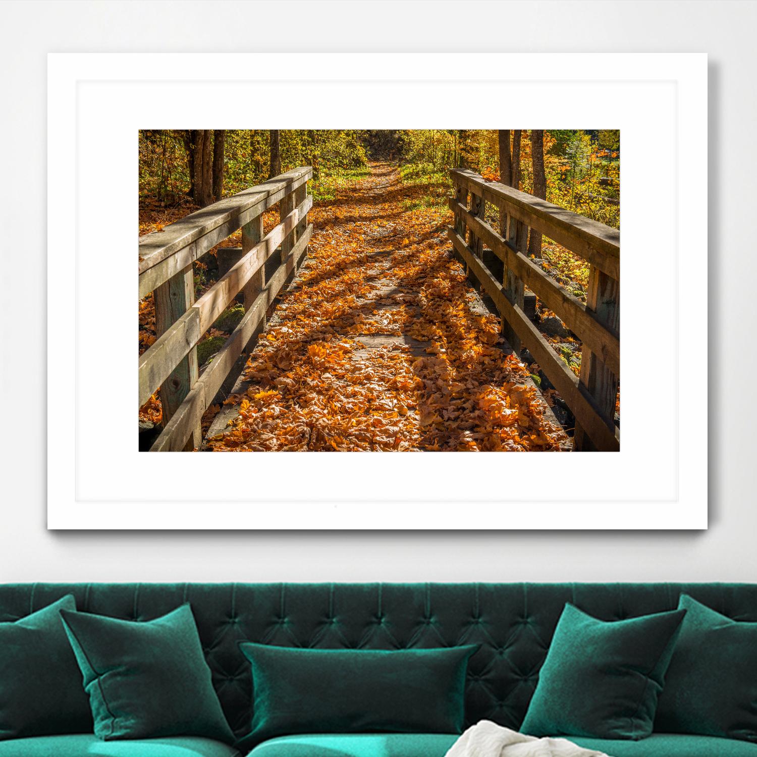Fall On The Footbridge by Tim Oldford on GIANT ART - multicolor photography; landscapes