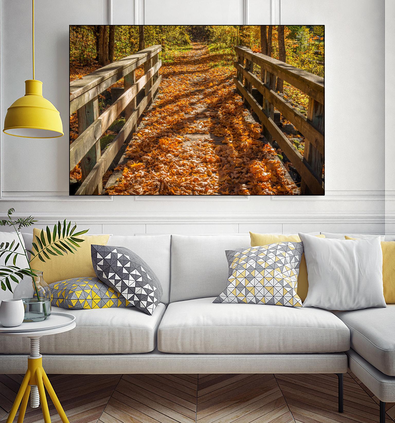 Fall On The Footbridge by Tim Oldford on GIANT ART - multicolor photography; landscapes