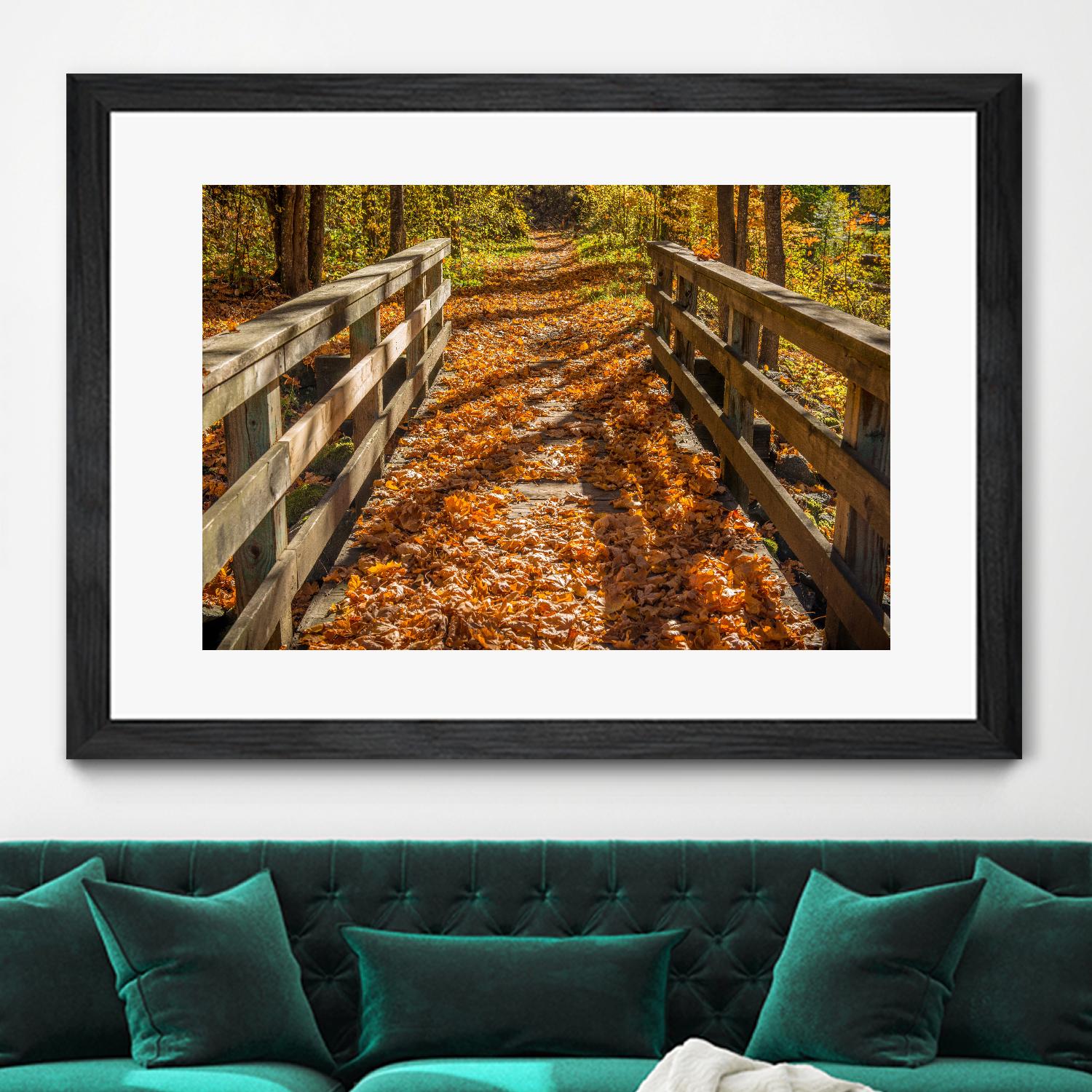 Fall On The Footbridge by Tim Oldford on GIANT ART - multicolor photography; landscapes