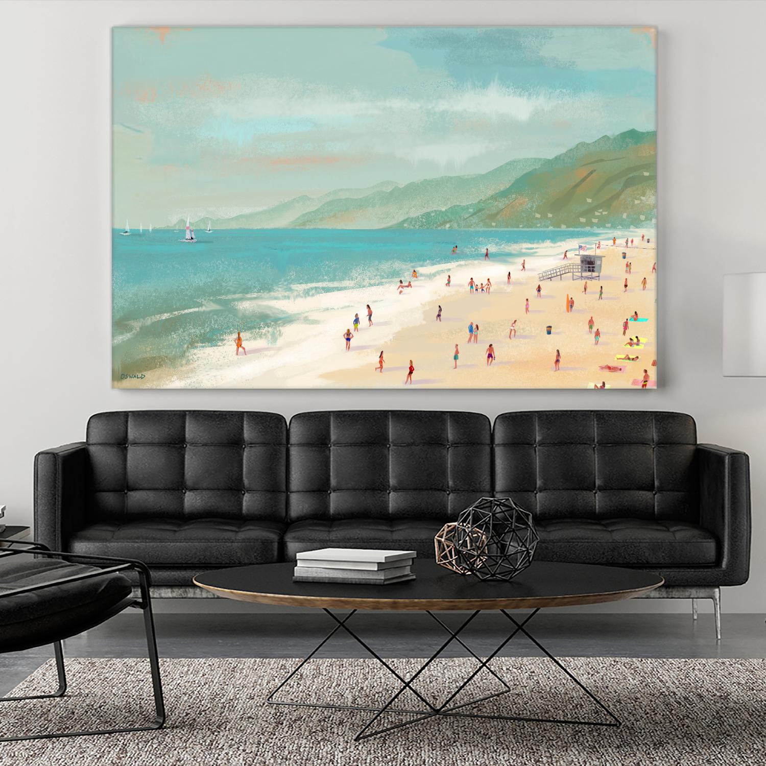 Santa Monica Beach by Pete Oswald on GIANT ART - multicolor coastal; landscapes