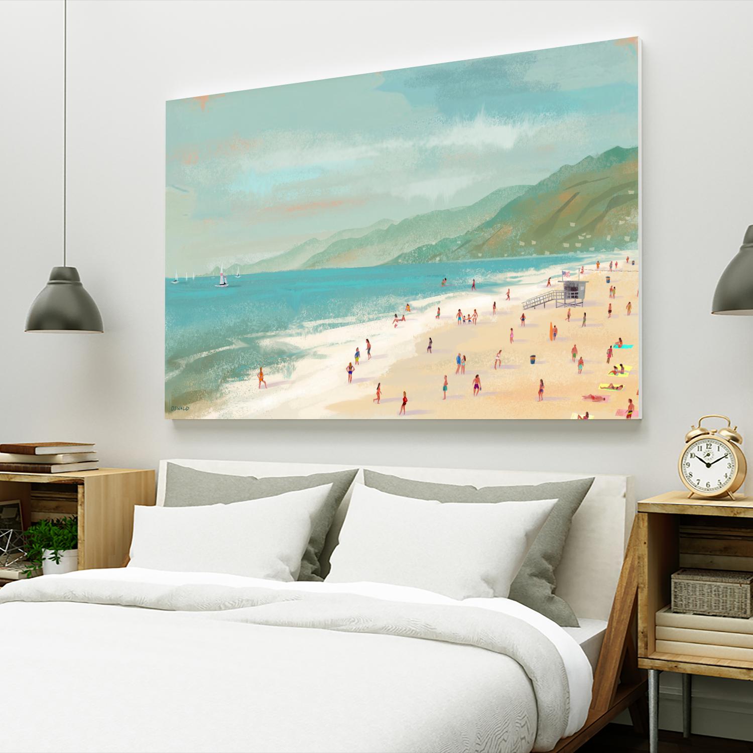 Santa Monica Beach by Pete Oswald on GIANT ART - multicolor coastal; landscapes