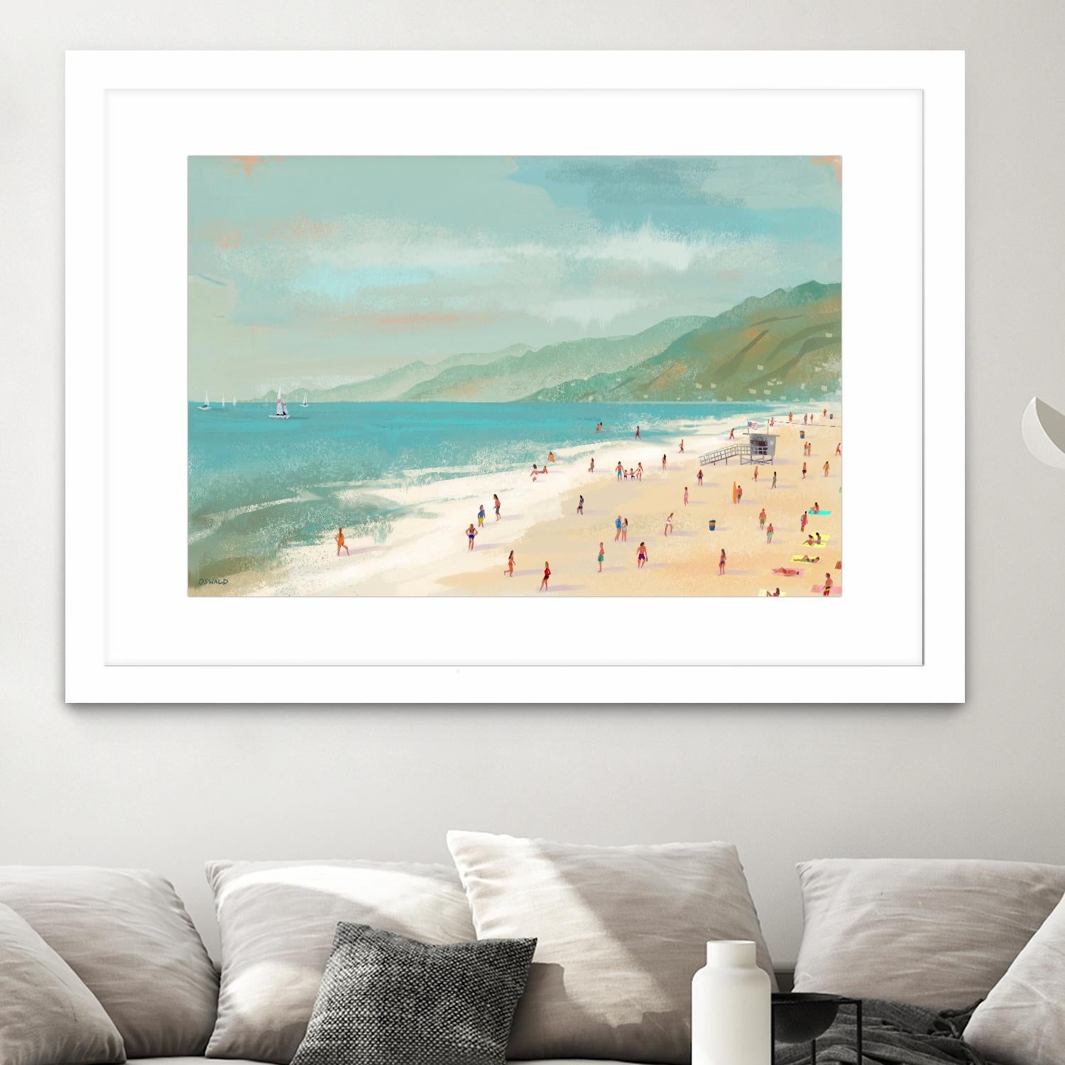Santa Monica Beach by Pete Oswald on GIANT ART - multicolor coastal; landscapes