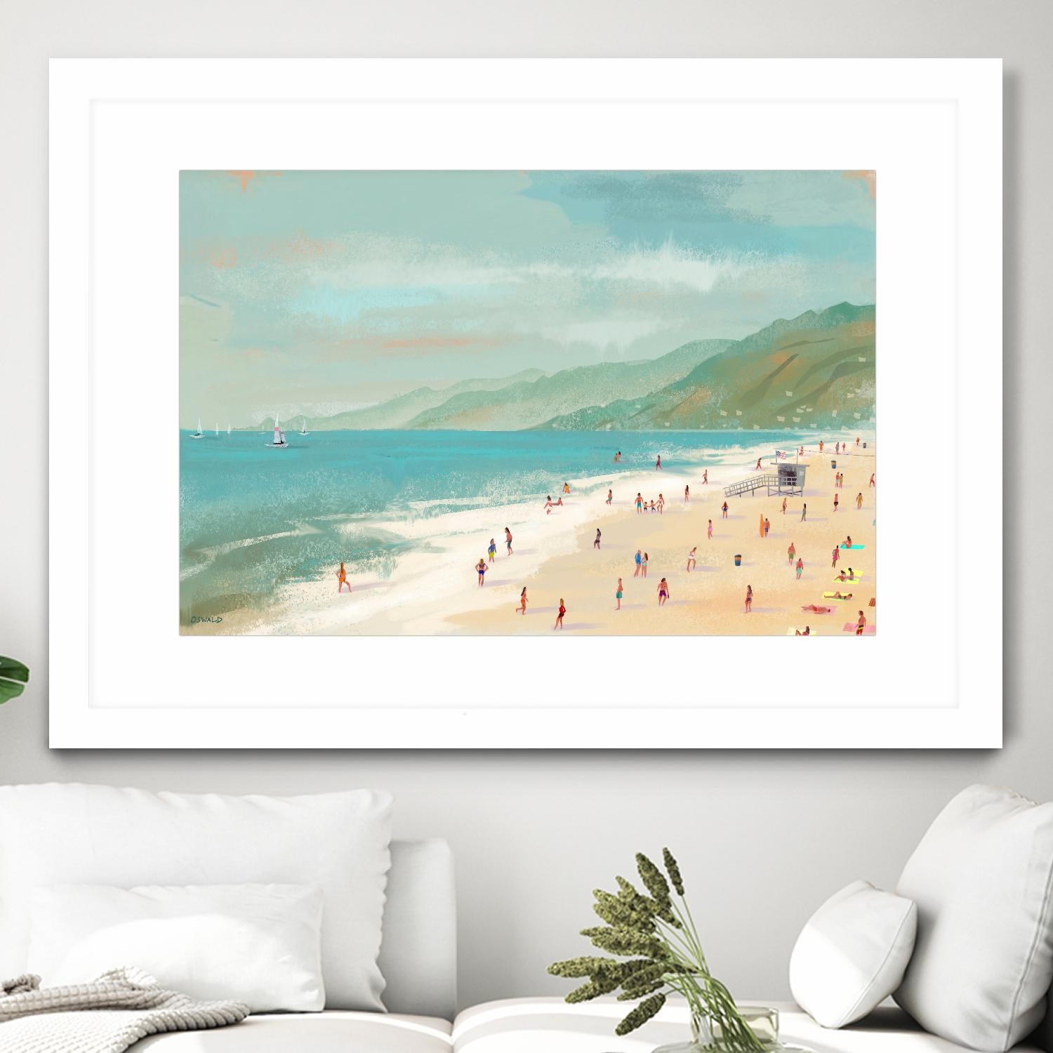 Santa Monica Beach by Pete Oswald on GIANT ART - multicolor coastal; landscapes