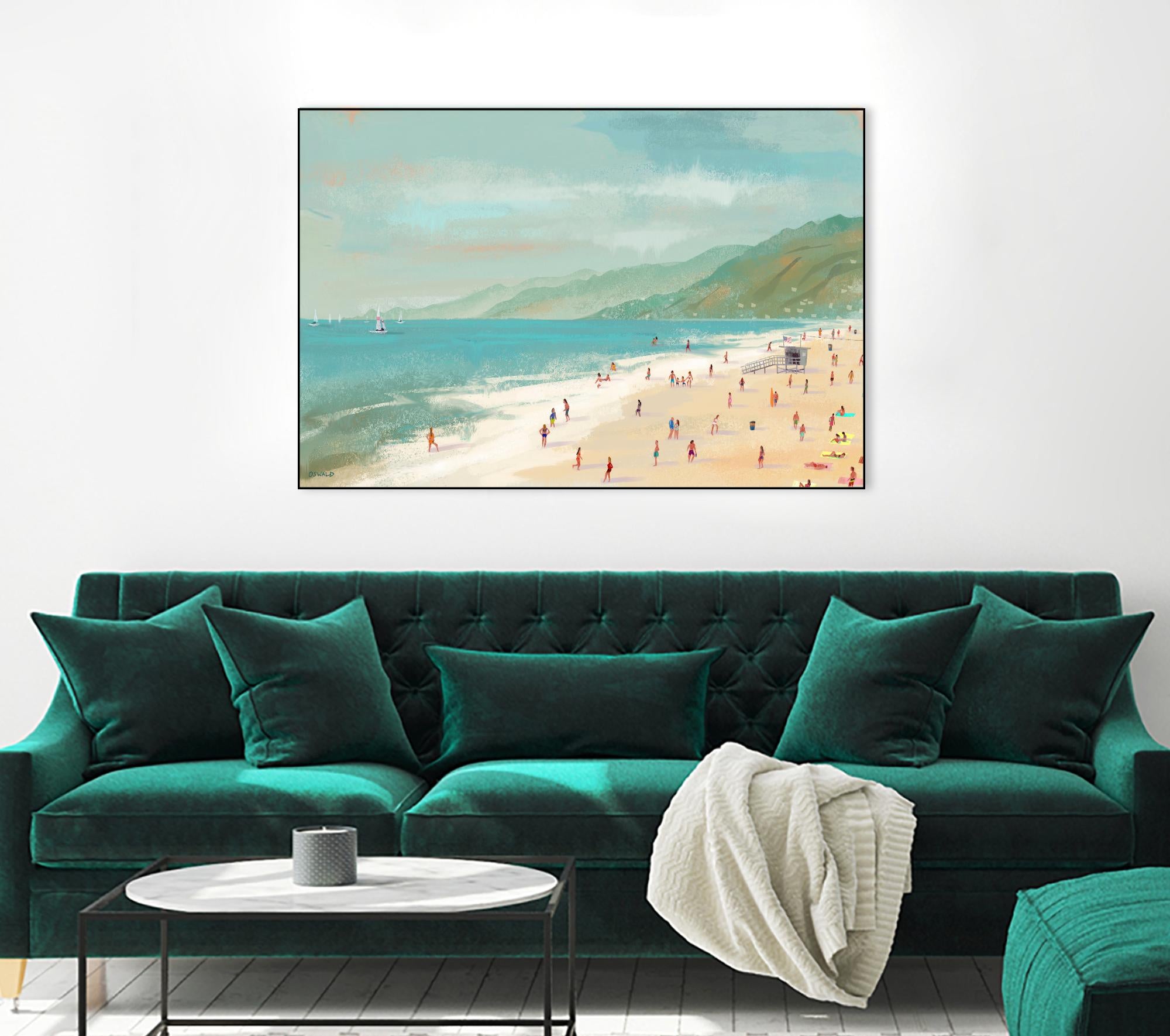 Santa Monica Beach by Pete Oswald on GIANT ART - multicolor coastal; landscapes