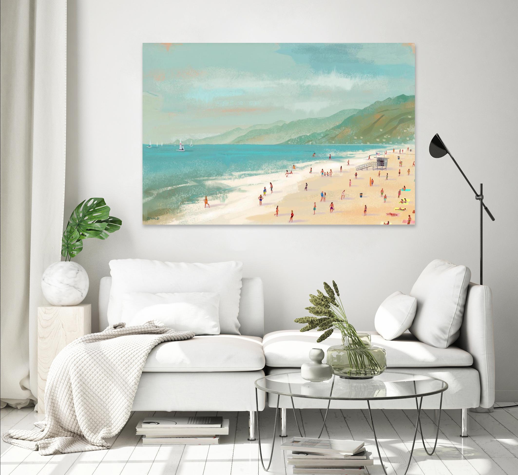 Santa Monica Beach by Pete Oswald on GIANT ART - multicolor coastal; landscapes