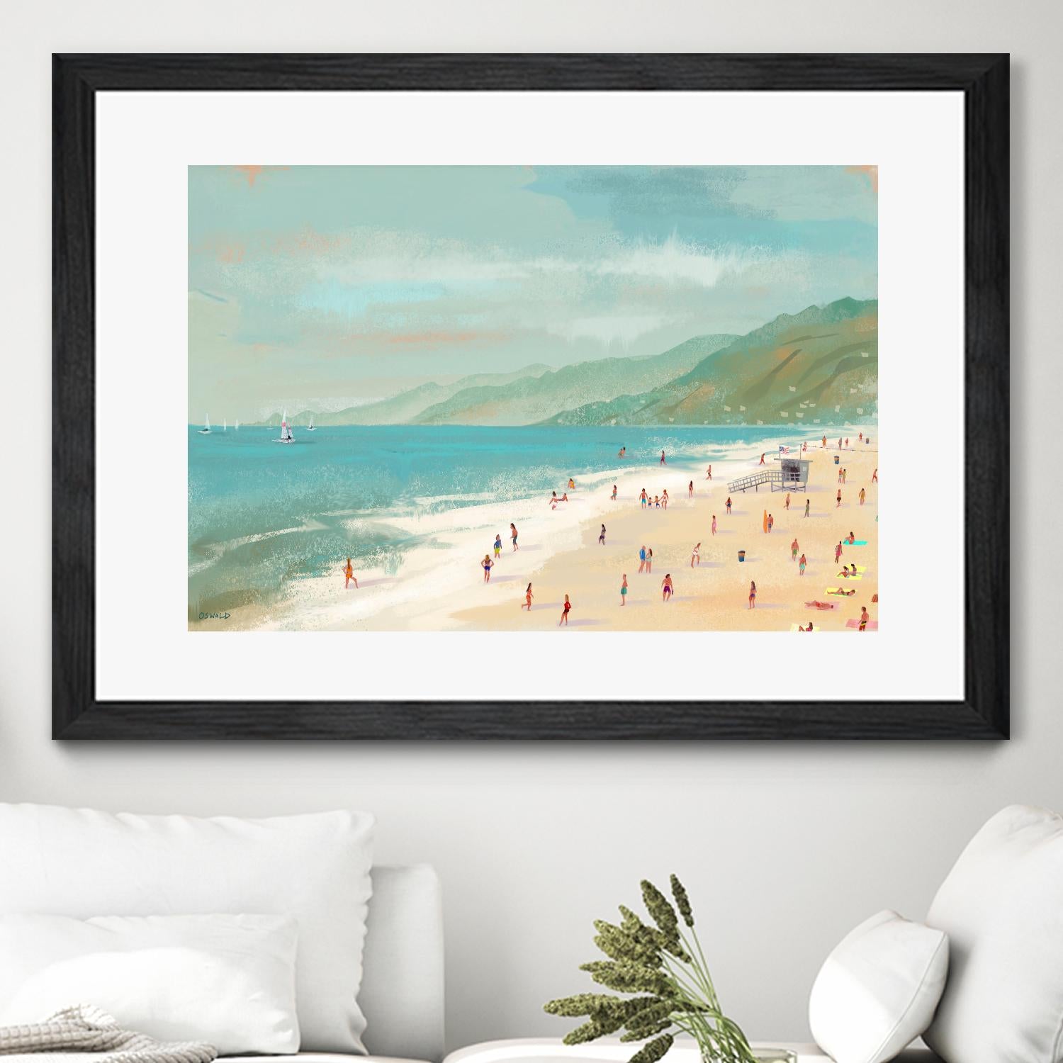 Santa Monica Beach by Pete Oswald on GIANT ART - multicolor coastal; landscapes