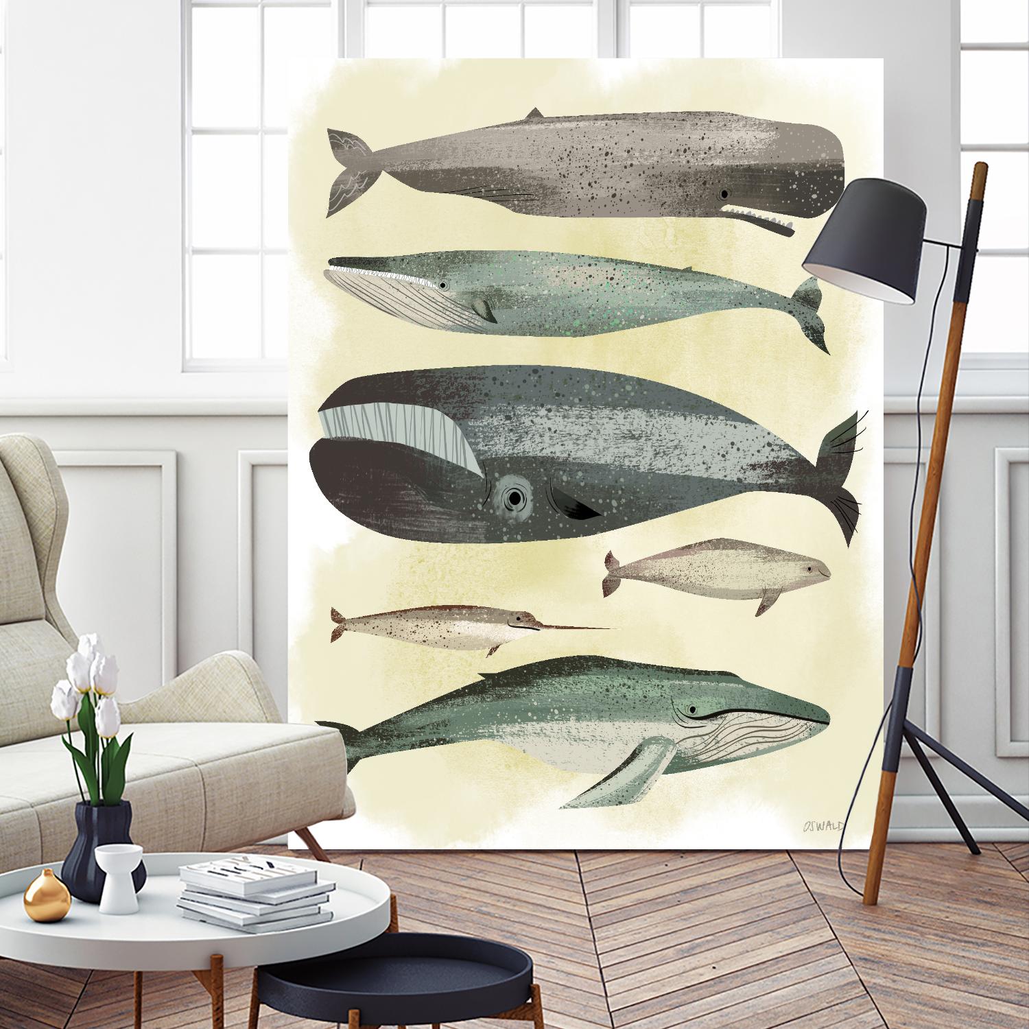 Whales by Pete Oswald on GIANT ART - multicolor animals