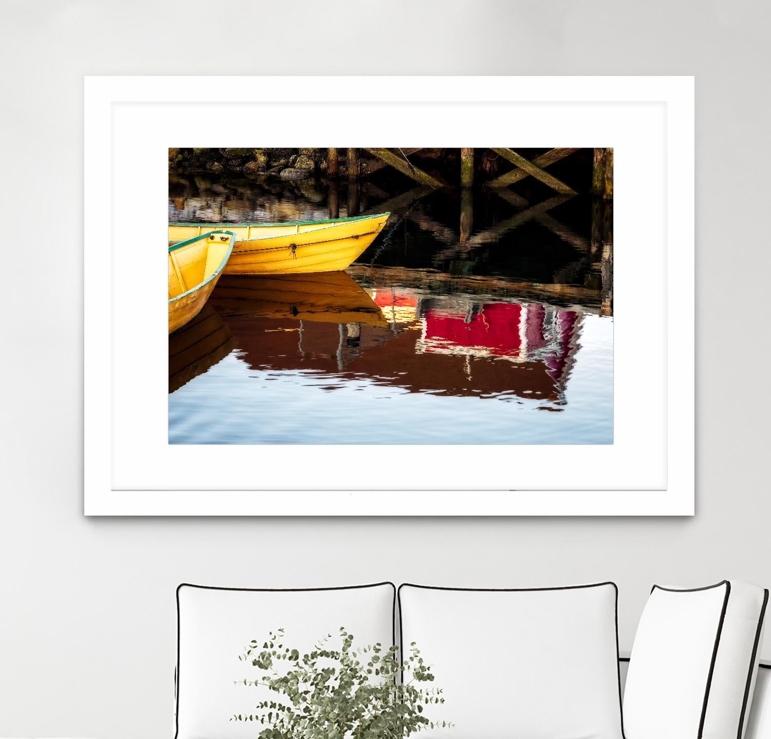 Dories and Reflection by David W. Pollard on GIANT ART - multicolor photography