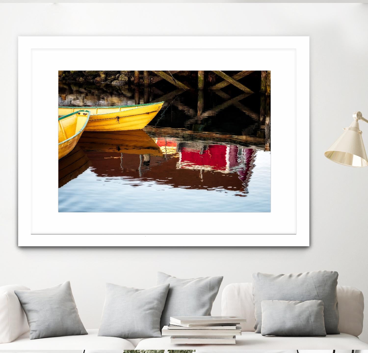 Dories and Reflection by David W. Pollard on GIANT ART - multicolor photography