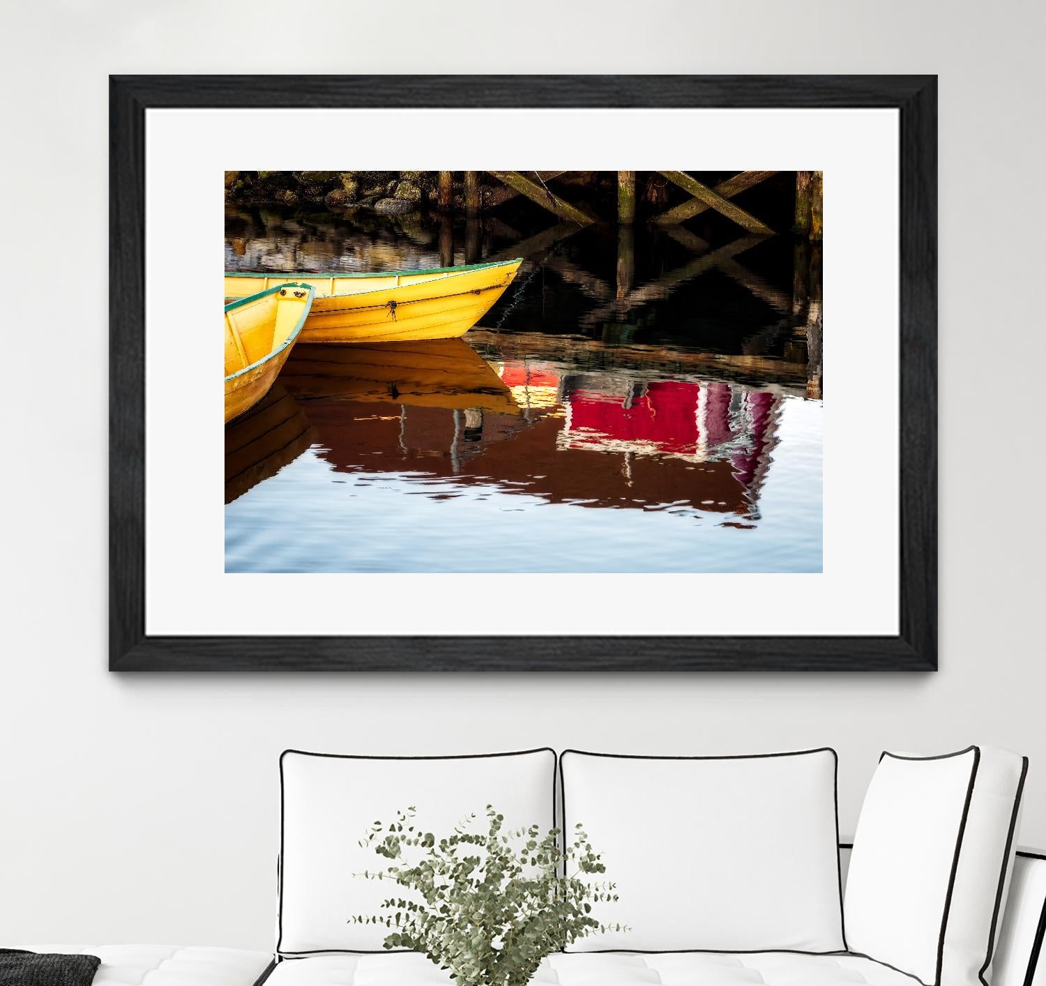 Dories and Reflection by David W. Pollard on GIANT ART - multicolor photography