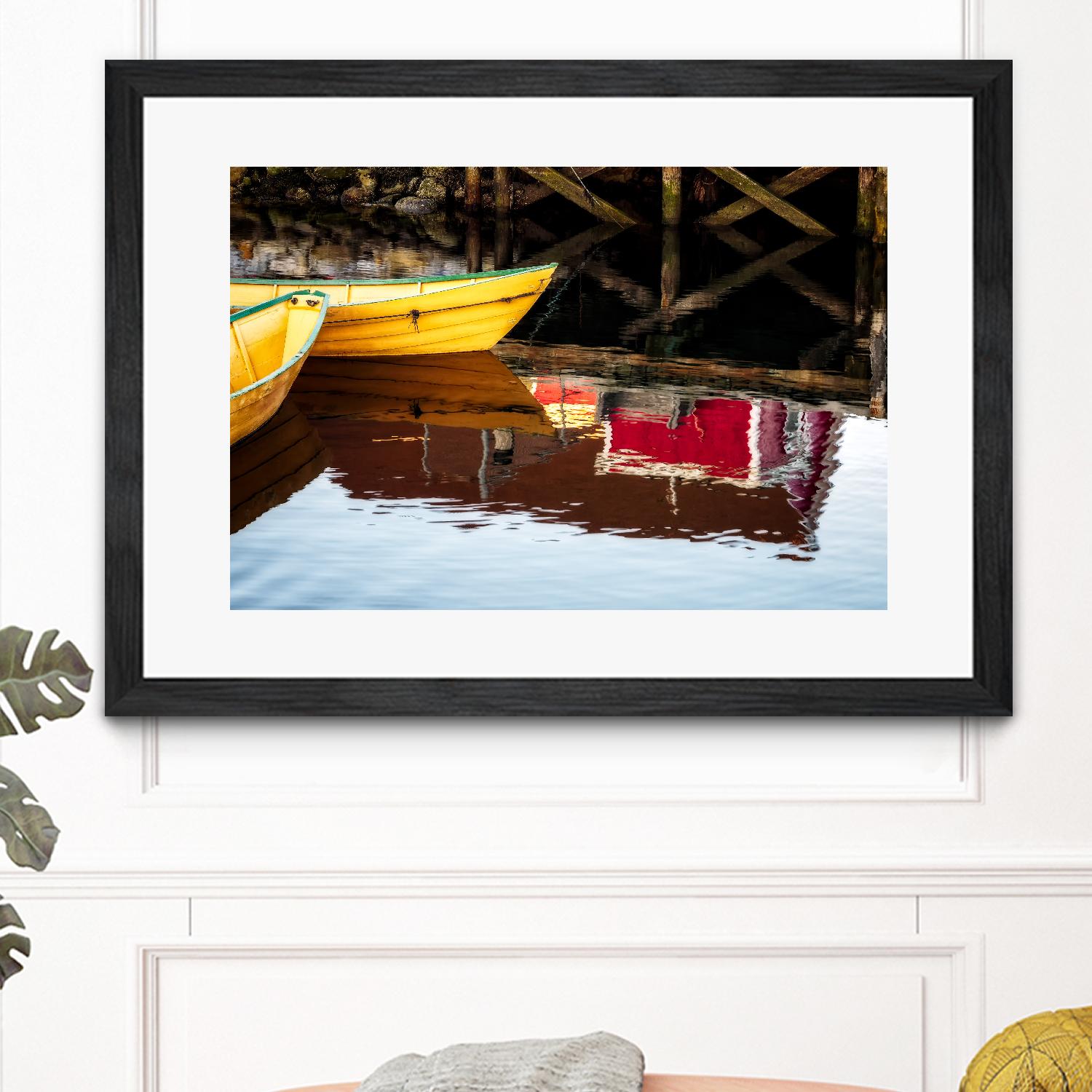 Dories and Reflection by David W. Pollard on GIANT ART - multicolor photography