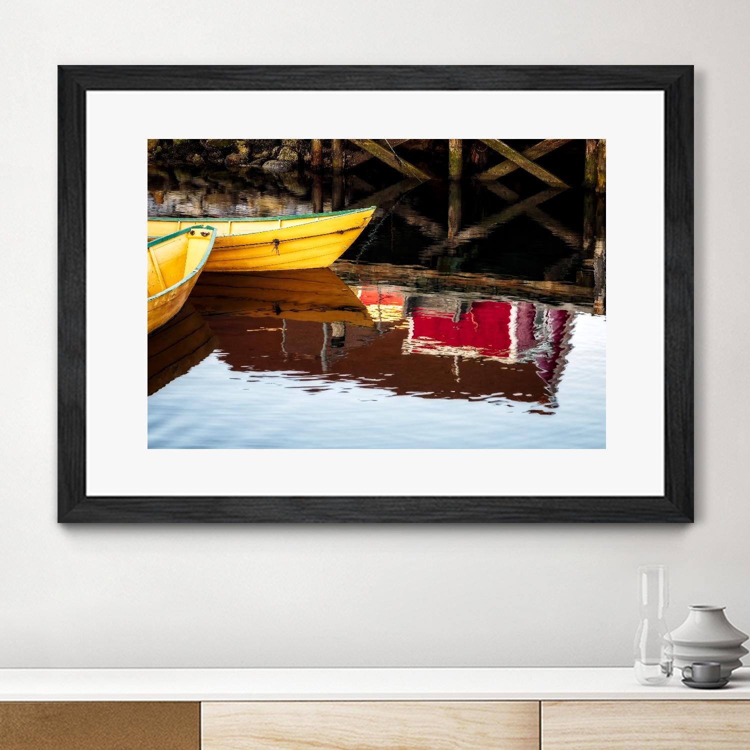 Dories and Reflection by David W. Pollard on GIANT ART - multicolor photography