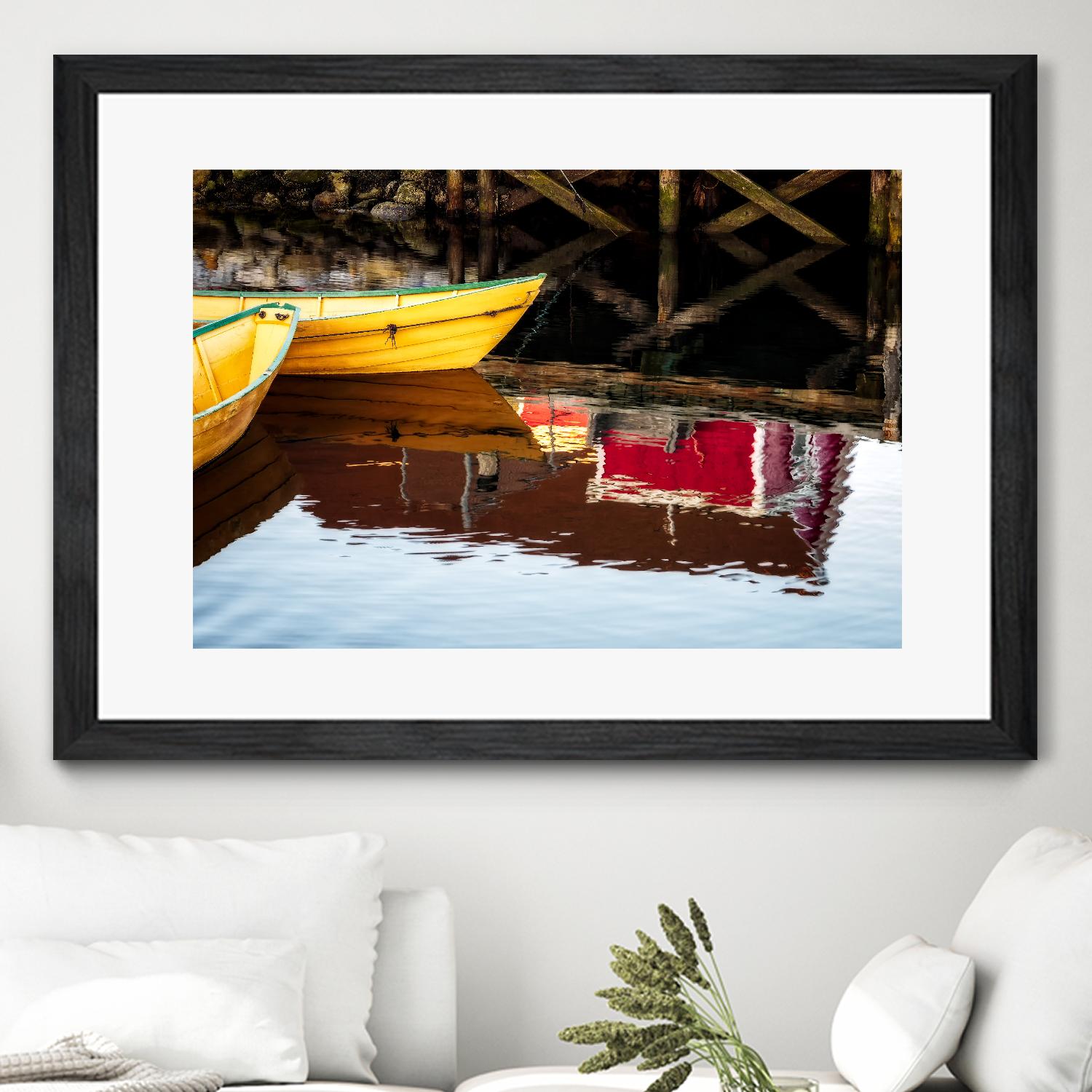 Dories and Reflection by David W. Pollard on GIANT ART - multicolor photography