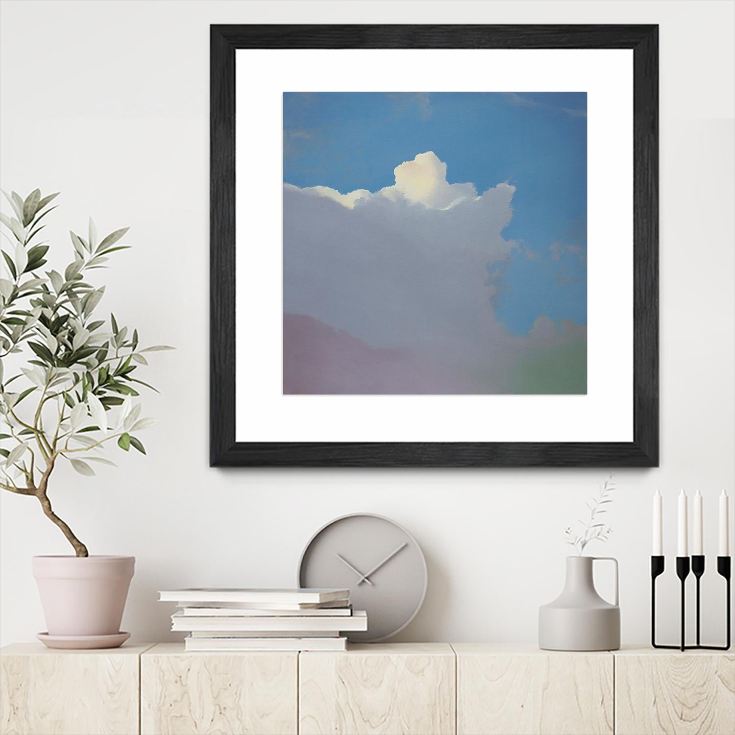 Sundae by Cap Pannell on GIANT ART - blue, yellow contemporary, landscapes, clouds