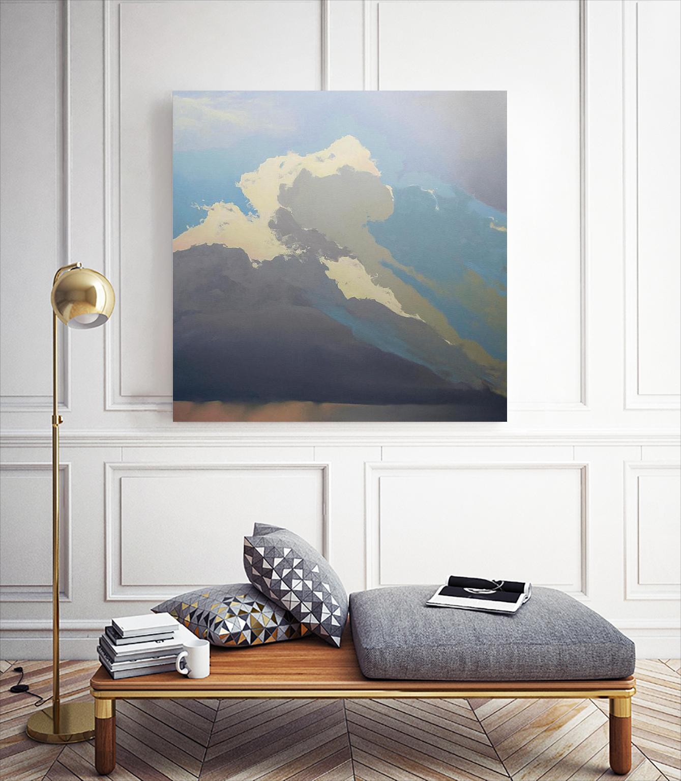 Storm over Chisos by Cap Pannell on GIANT ART - blue, white contemporary, landscapes, clouds, storms