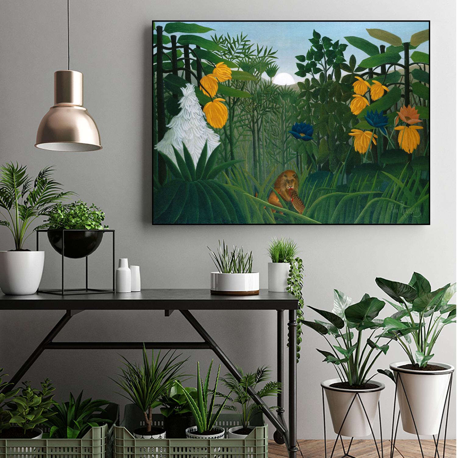 The Repast of the Lion by Henri Rousseau on GIANT ART - multicolor museum; landscapes; animals