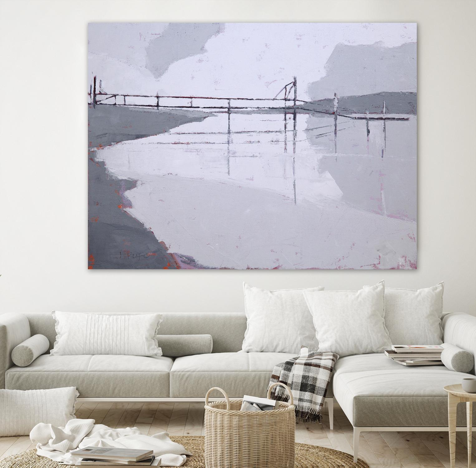 Tidal River by John Rufo on GIANT ART - white coastal, contemporary, landscapes, docks/piers, rivers/streams