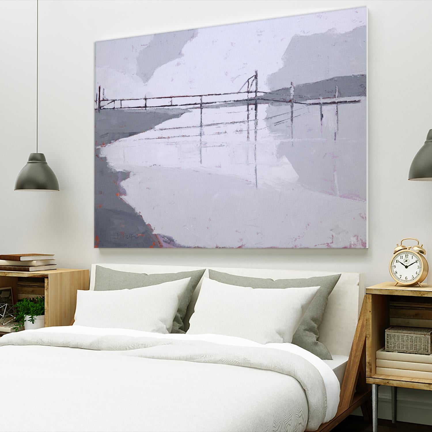 Tidal River by John Rufo on GIANT ART - white coastal, contemporary, landscapes, docks/piers, rivers/streams