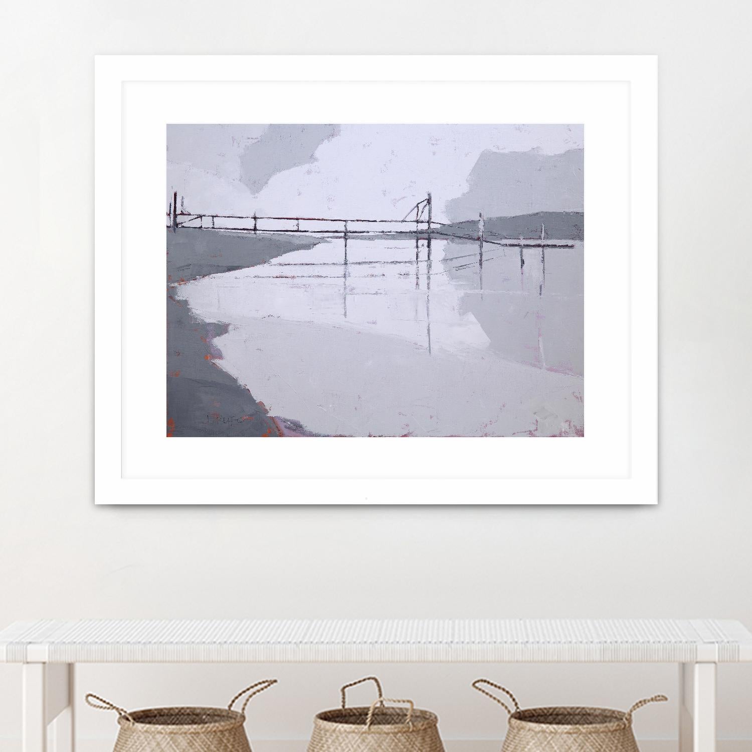 Tidal River by John Rufo on GIANT ART - white coastal, contemporary, landscapes, docks/piers, rivers/streams