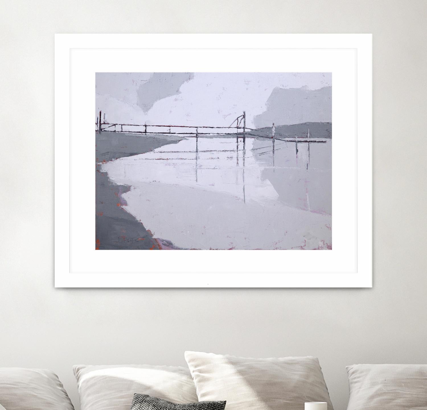 Tidal River by John Rufo on GIANT ART - white coastal, contemporary, landscapes, docks/piers, rivers/streams