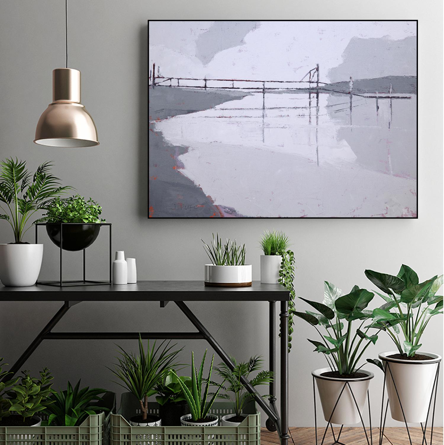 Tidal River by John Rufo on GIANT ART - white coastal, contemporary, landscapes, docks/piers, rivers/streams