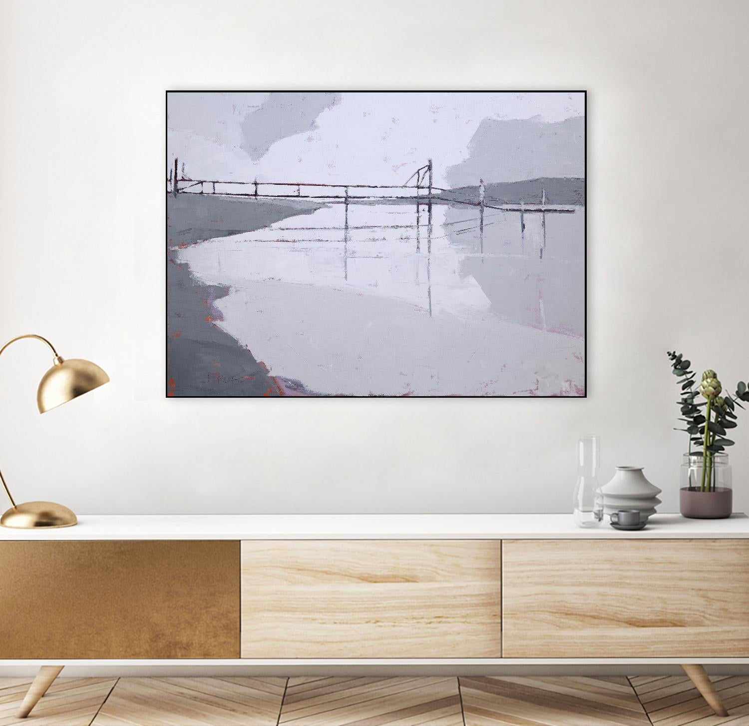 Tidal River by John Rufo on GIANT ART - white coastal, contemporary, landscapes, docks/piers, rivers/streams