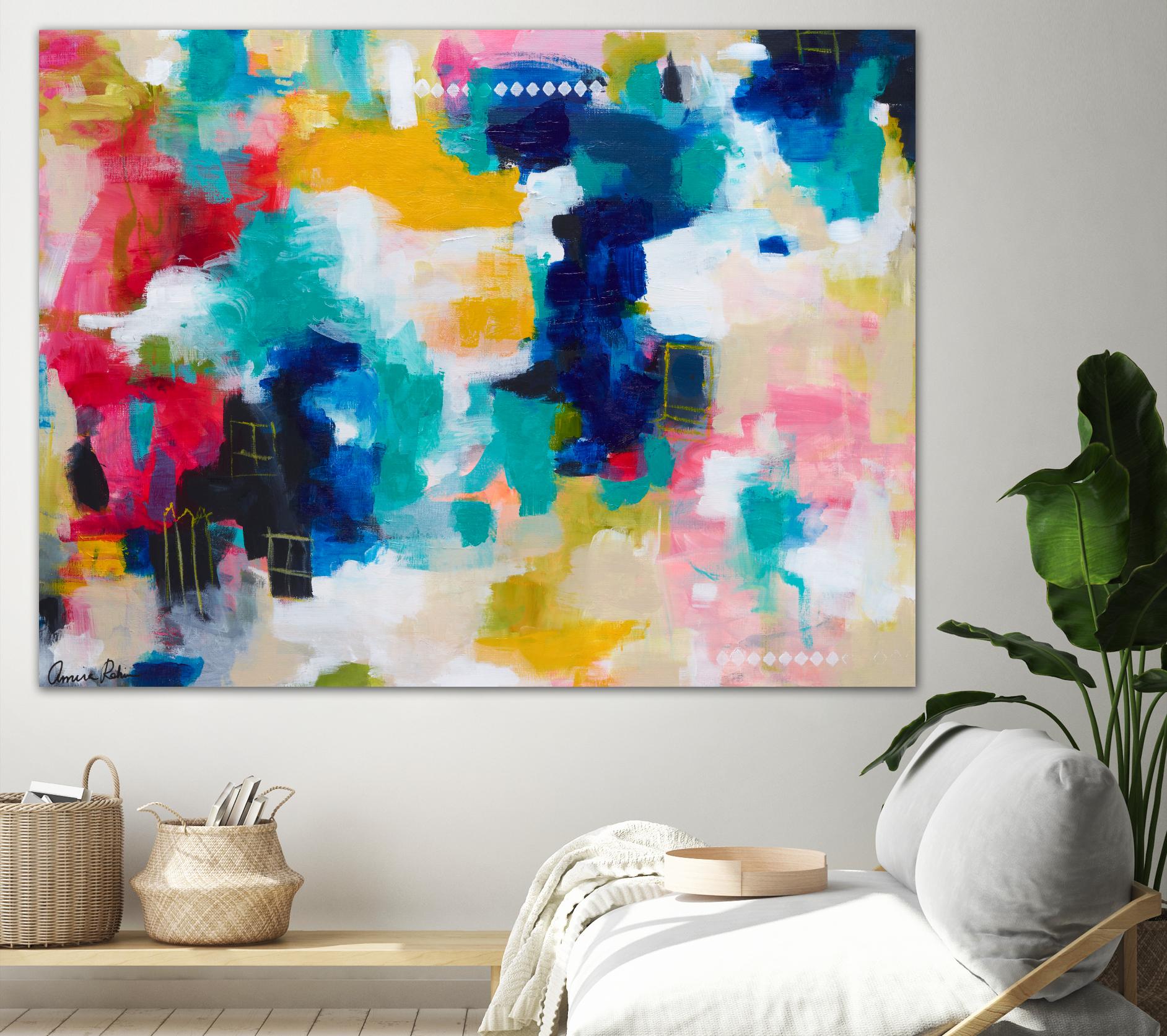 House with a Picket Fence by Amira Rahim on GIANT ART - pink abstract